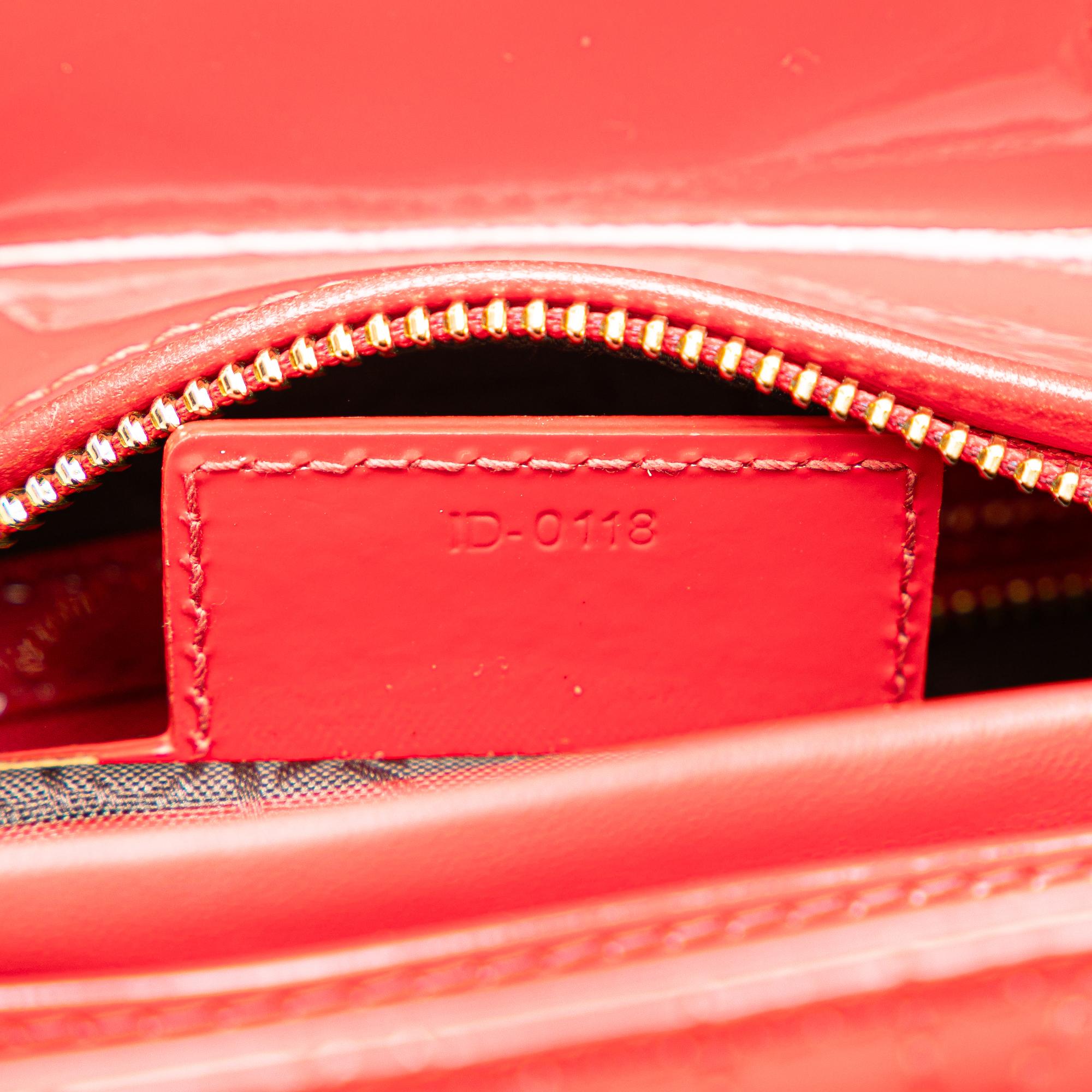 Dior Red Medium Patent Cannage Lady Dior 