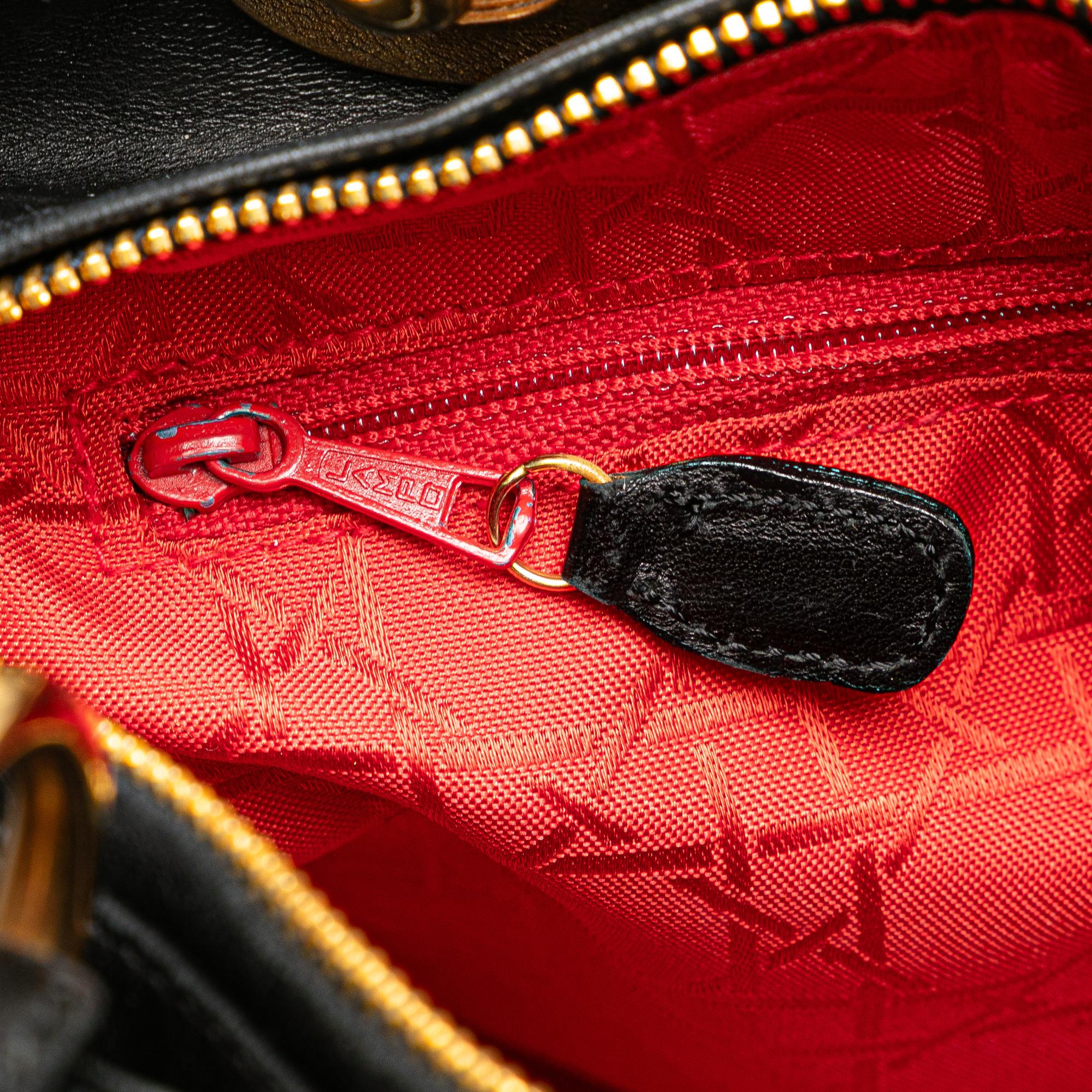 Dior Black Medium Lambskin Cannage Lady Dior 