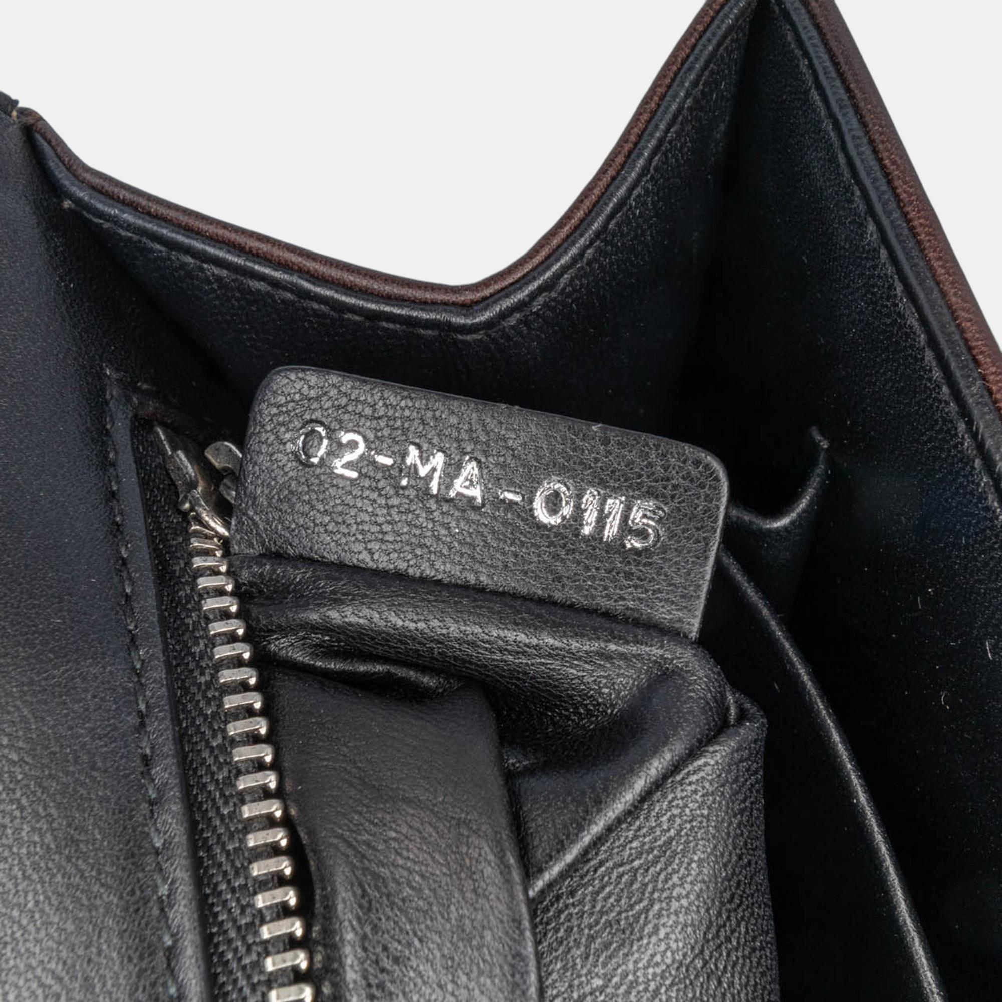 Dior Black Medium Embroidered Calfskin Diorama Flap Bag 