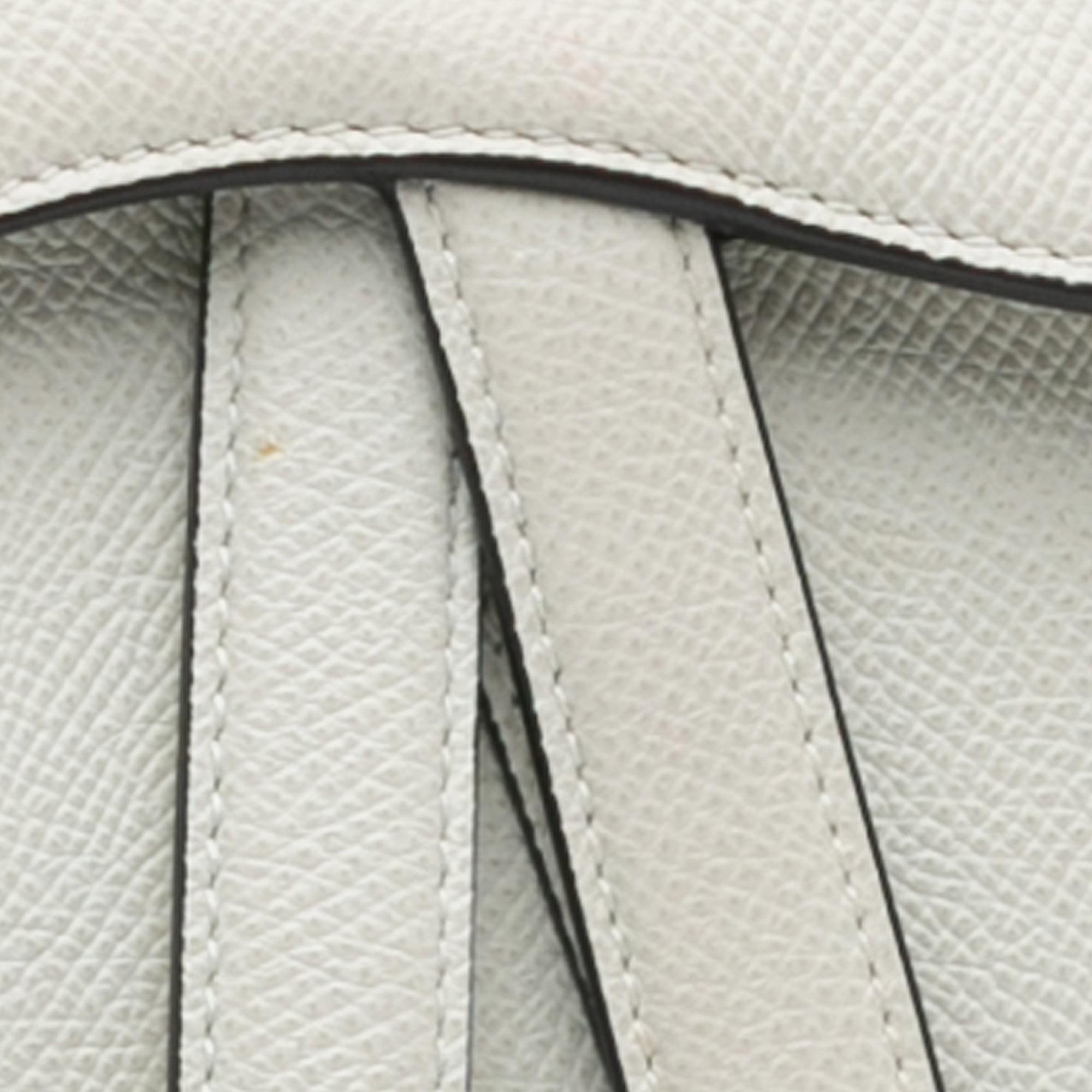 Dior White Mini Leather Saddle Bag 