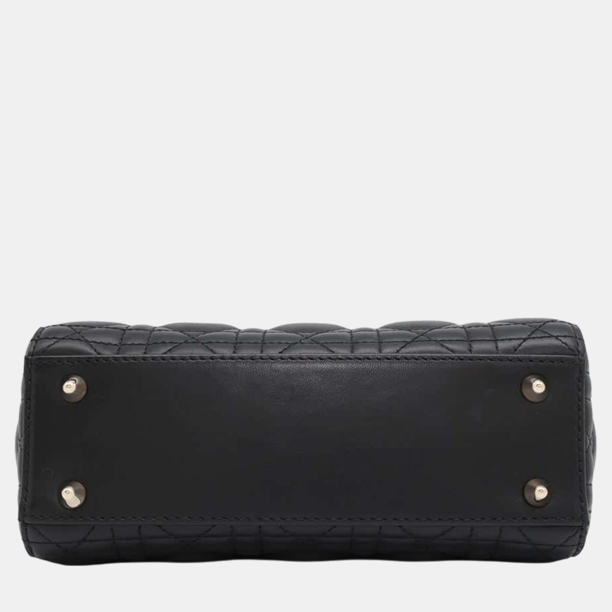 Dior black Cannage lambskin My ABCDior Lady Dior Small handbag 