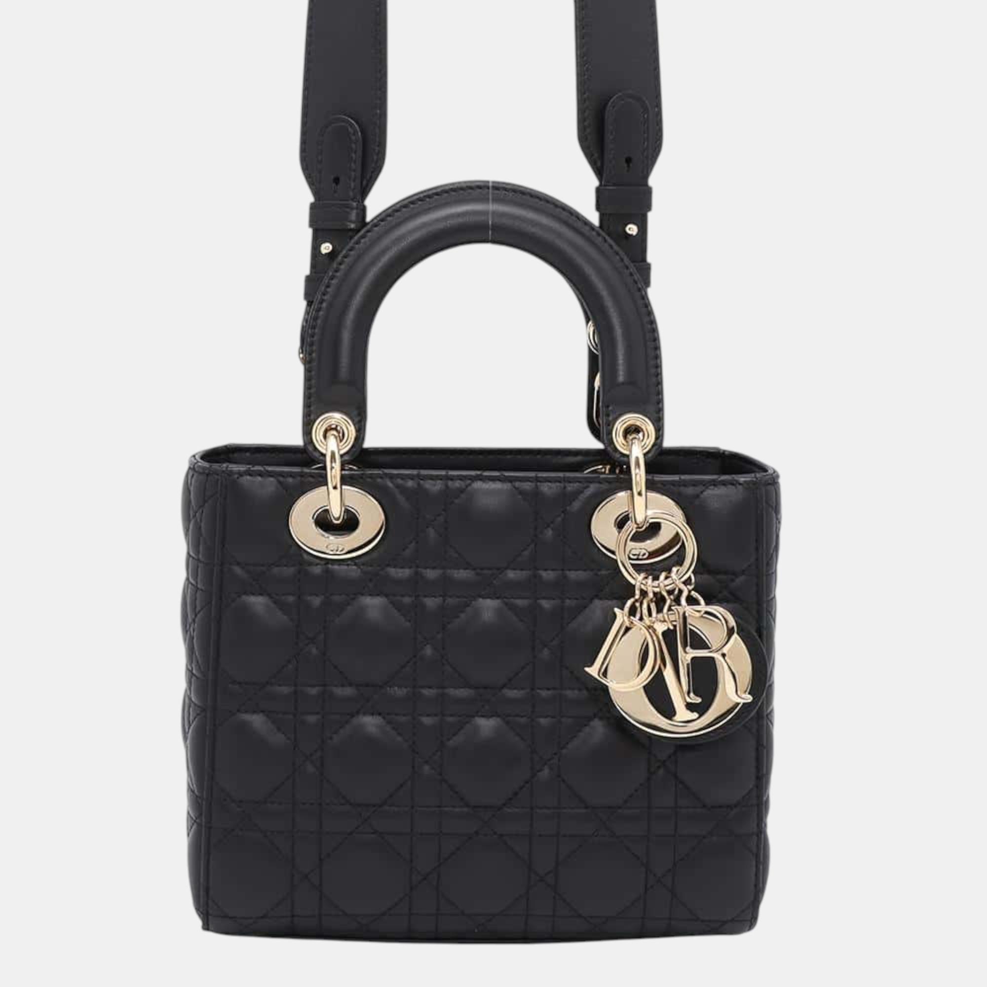 

Dior black Cannage lambskin My ABCDior Lady Dior Small handbag