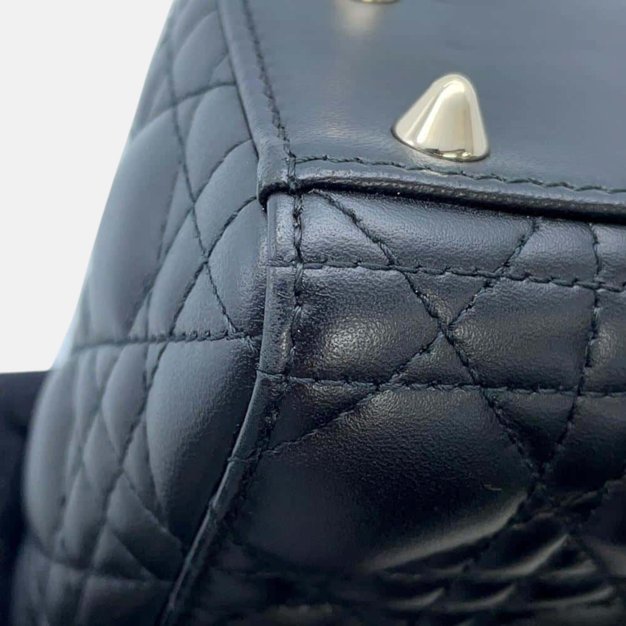 Dior black Cannage lambskin My ABCDior Lady Dior Small handbag 