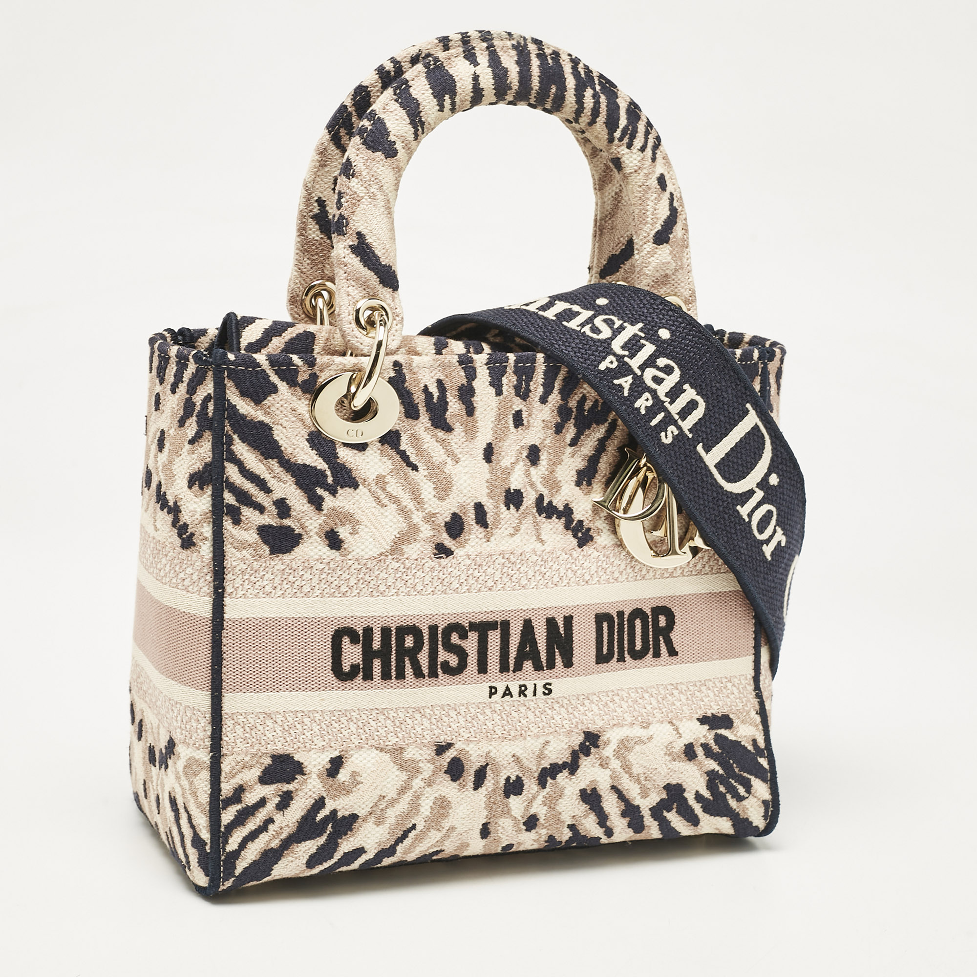 Dior Multicolor Canvas Medium Tie Dye Embroidered Lady D-Lite Tote 