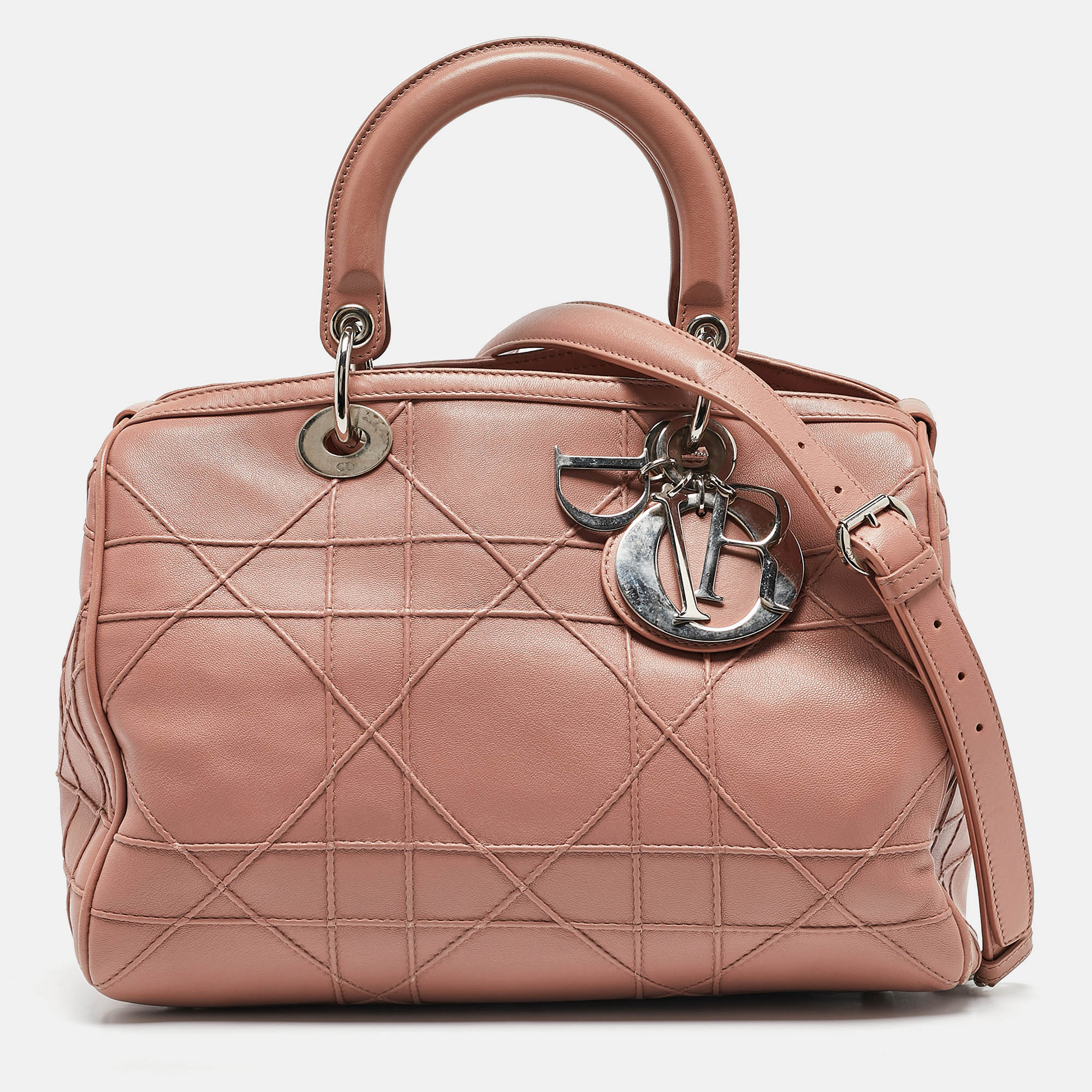 

Dior Pink Cannage Leather Granville Polochon Satchel