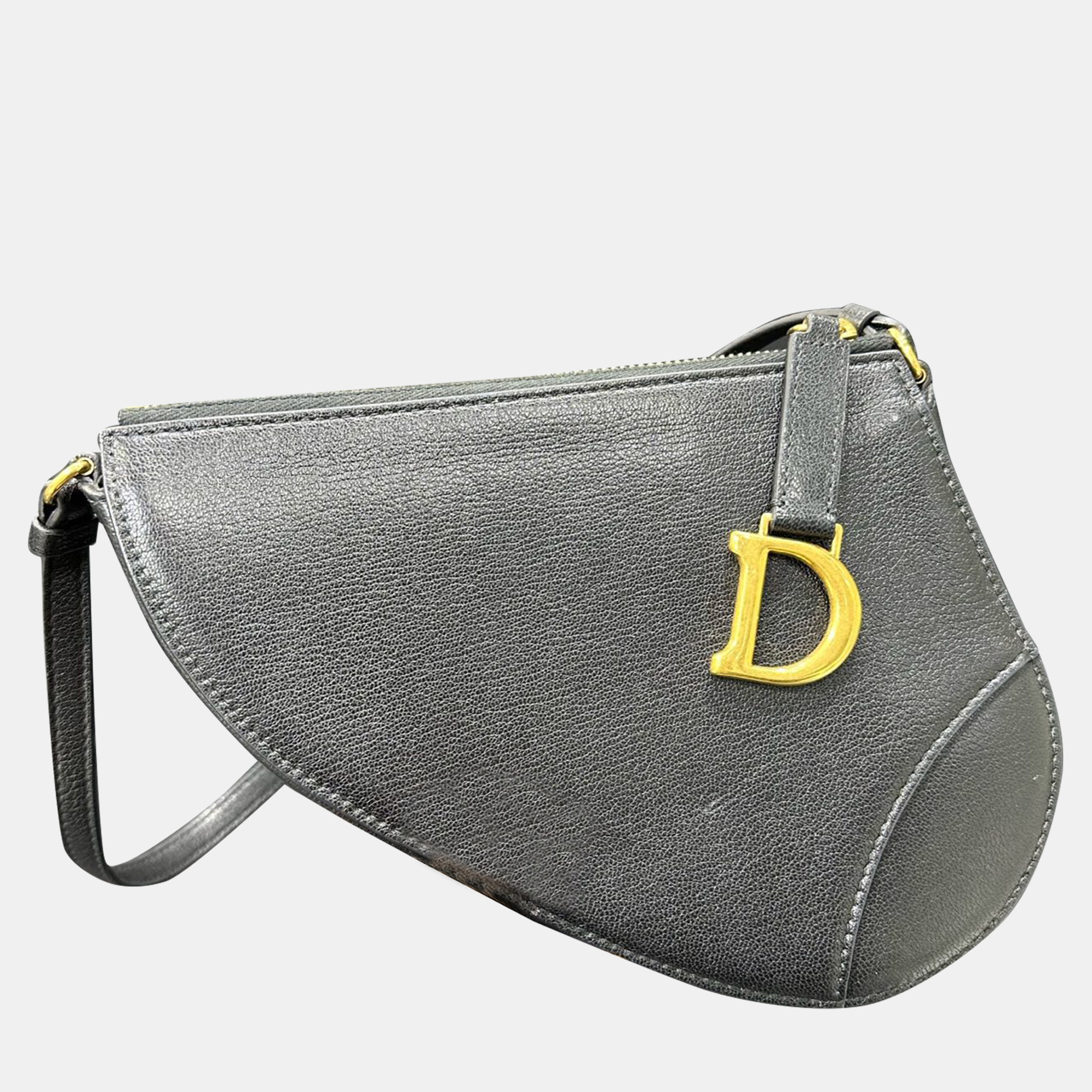 

Dior Black Leather Saddle Bag