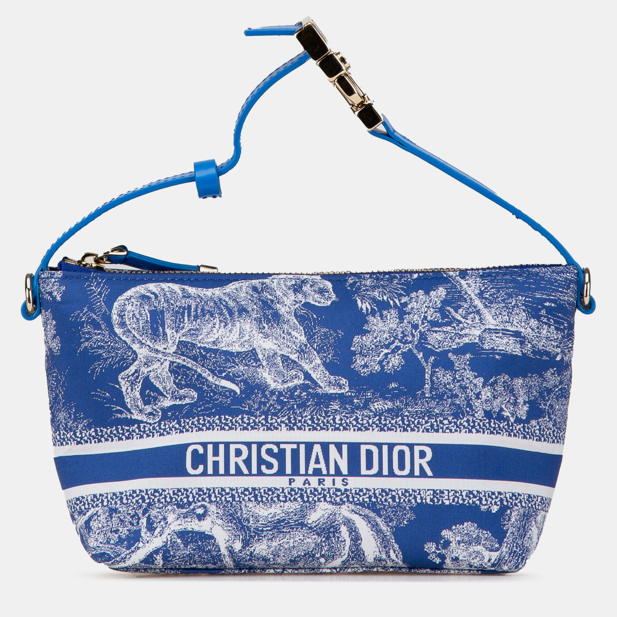 

Dior Blue Small Technical Fabric Toile de Jouy Reverse DiorTravel Nomad Pouch