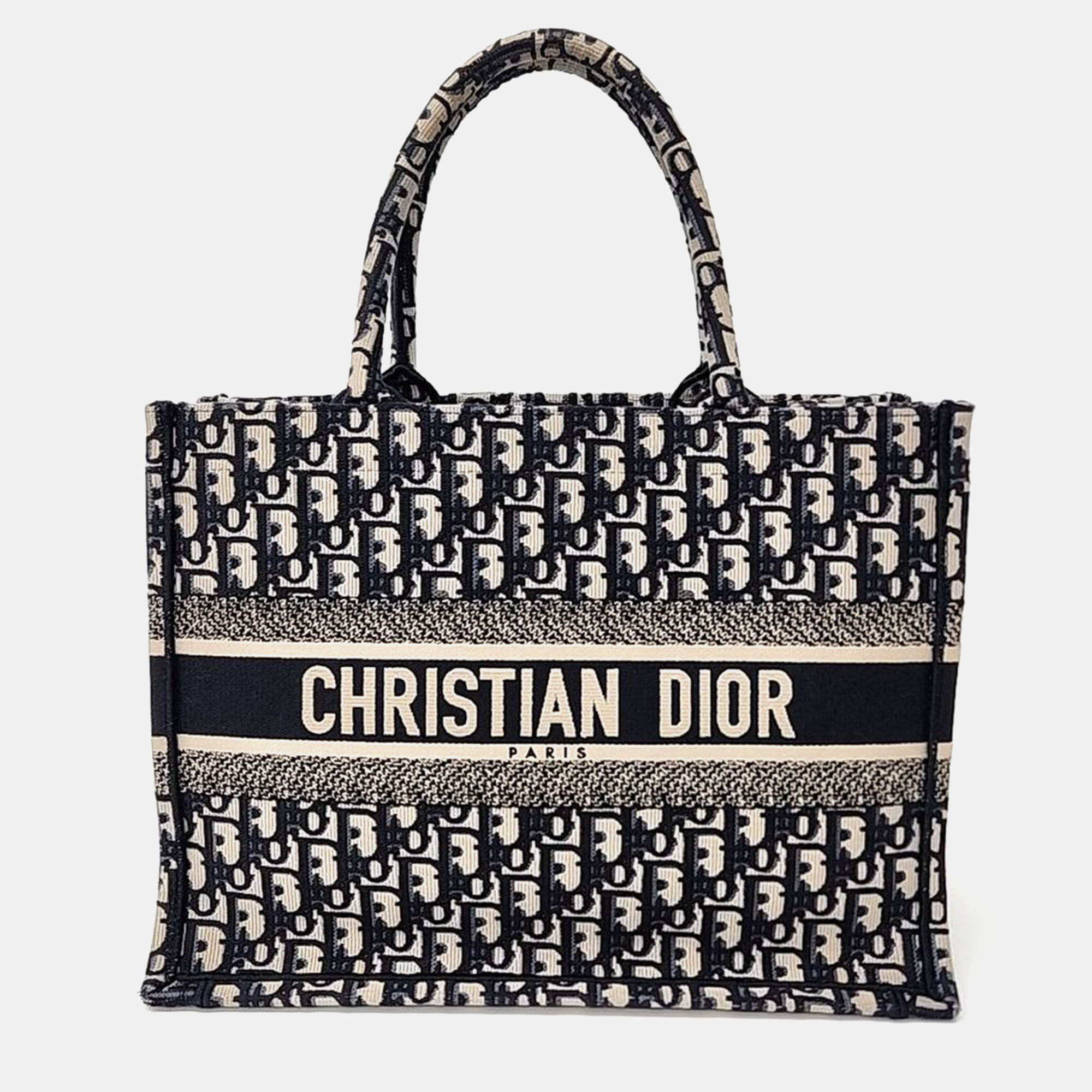 

Dior Navy Blue Fabric Oblique Book Tote Bag