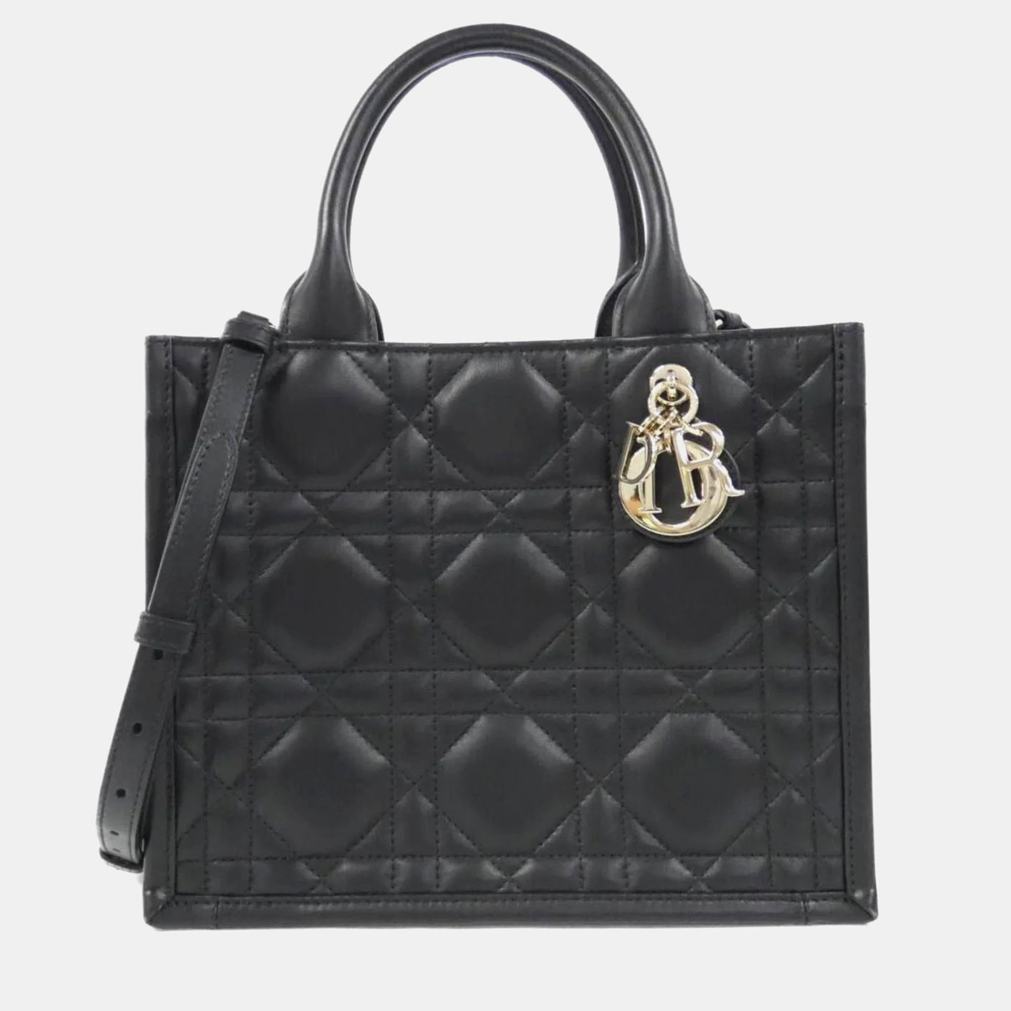 

Dior Black Leather Small Book Tote Bag