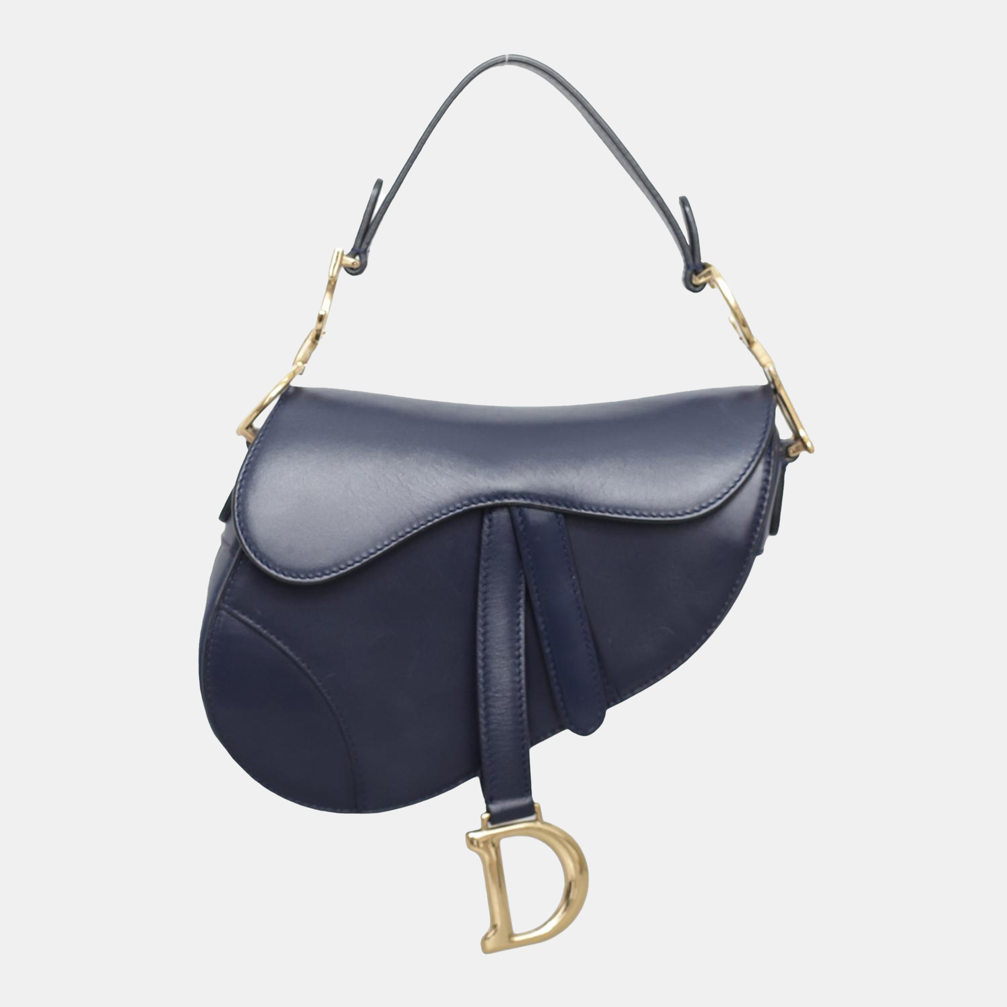 

Dior Dark Blue Leather Mini Saddle Bag