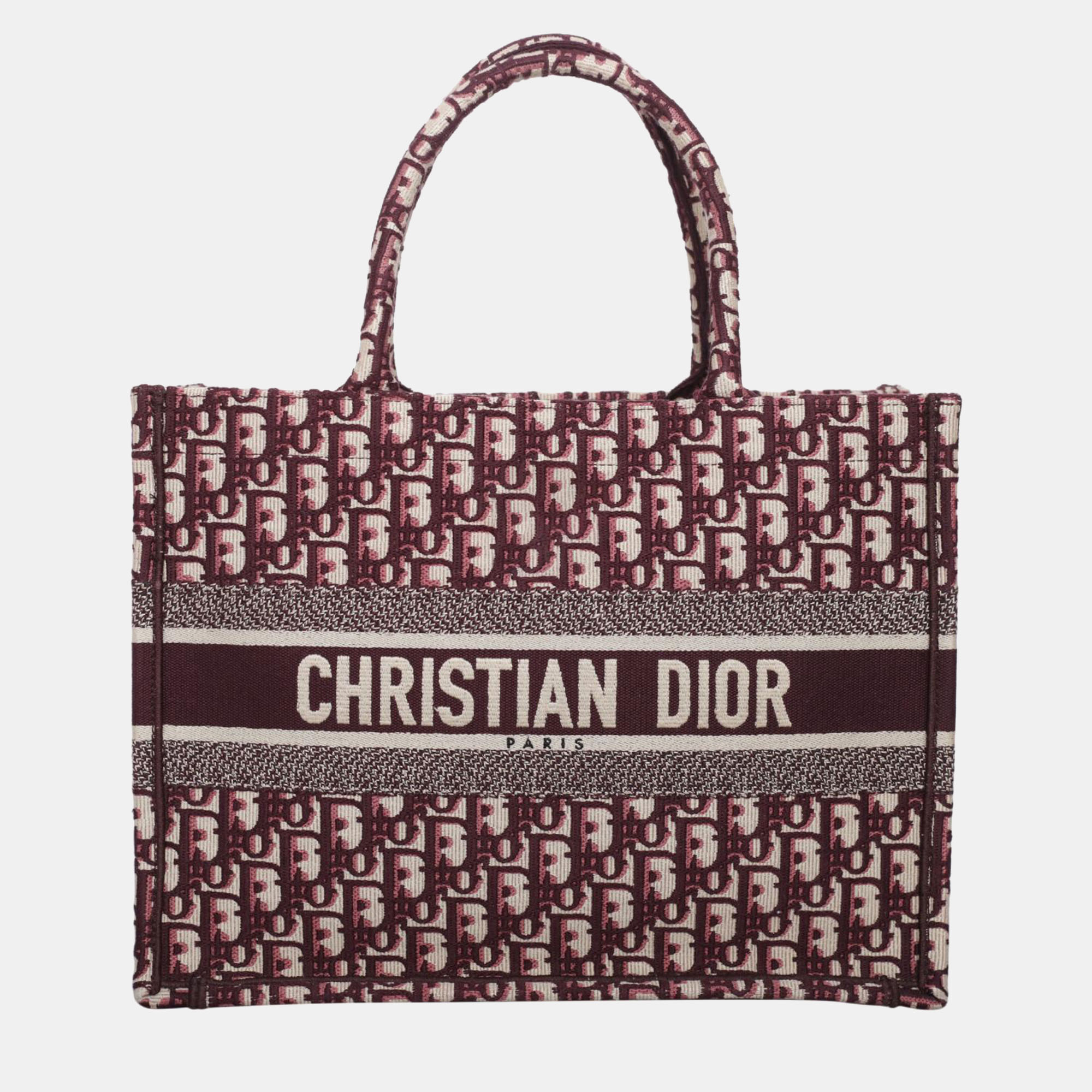 

Christian Dior Burgundy Canvas Oblique Medium Book Tote Bag