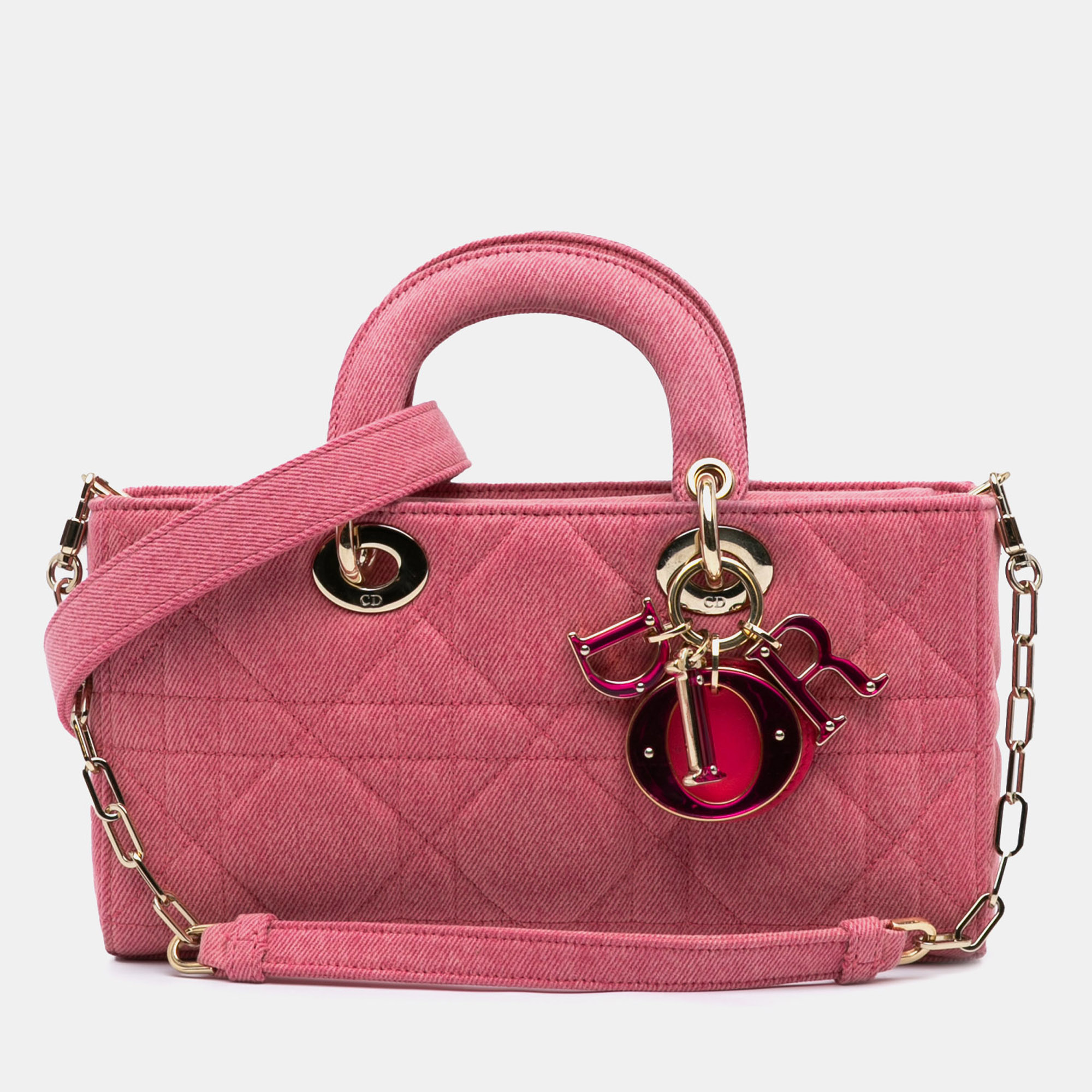 

Dior Pink Medium Denim Macrocannage Lady D Joy