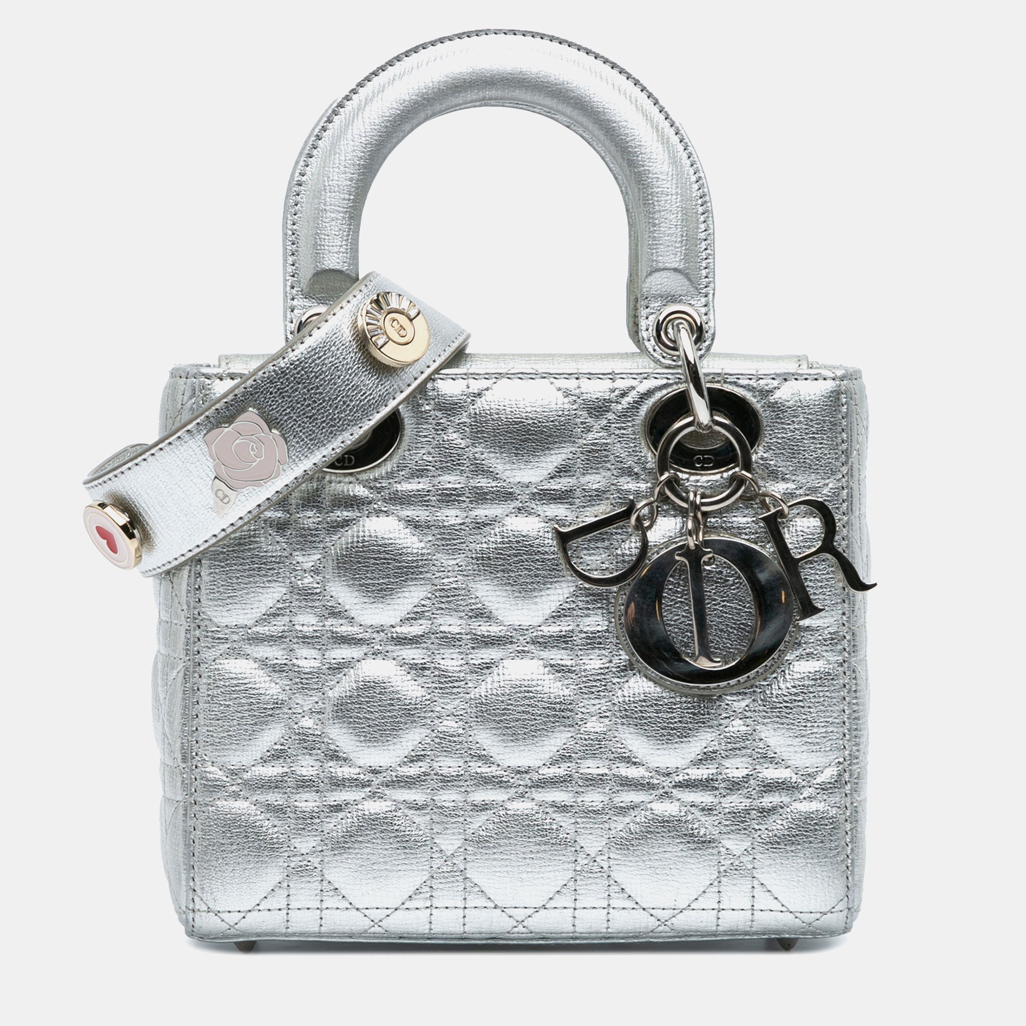 

Dior Silver Small Metallic Grained Calfskin Cannage My ABCDior Lady Dior