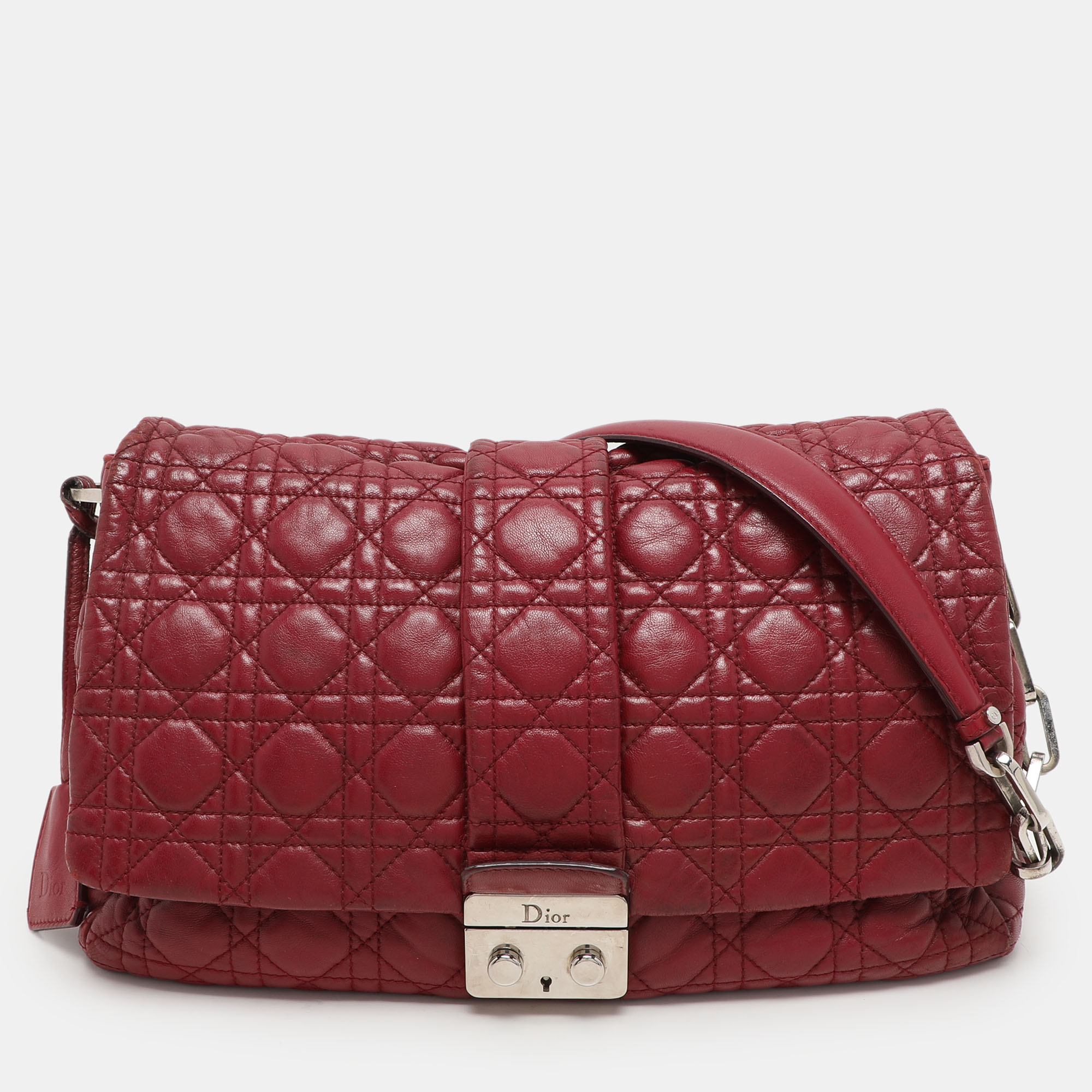 

Dior Burgundy Cannage Leather Large Miss Dior Flap Bag