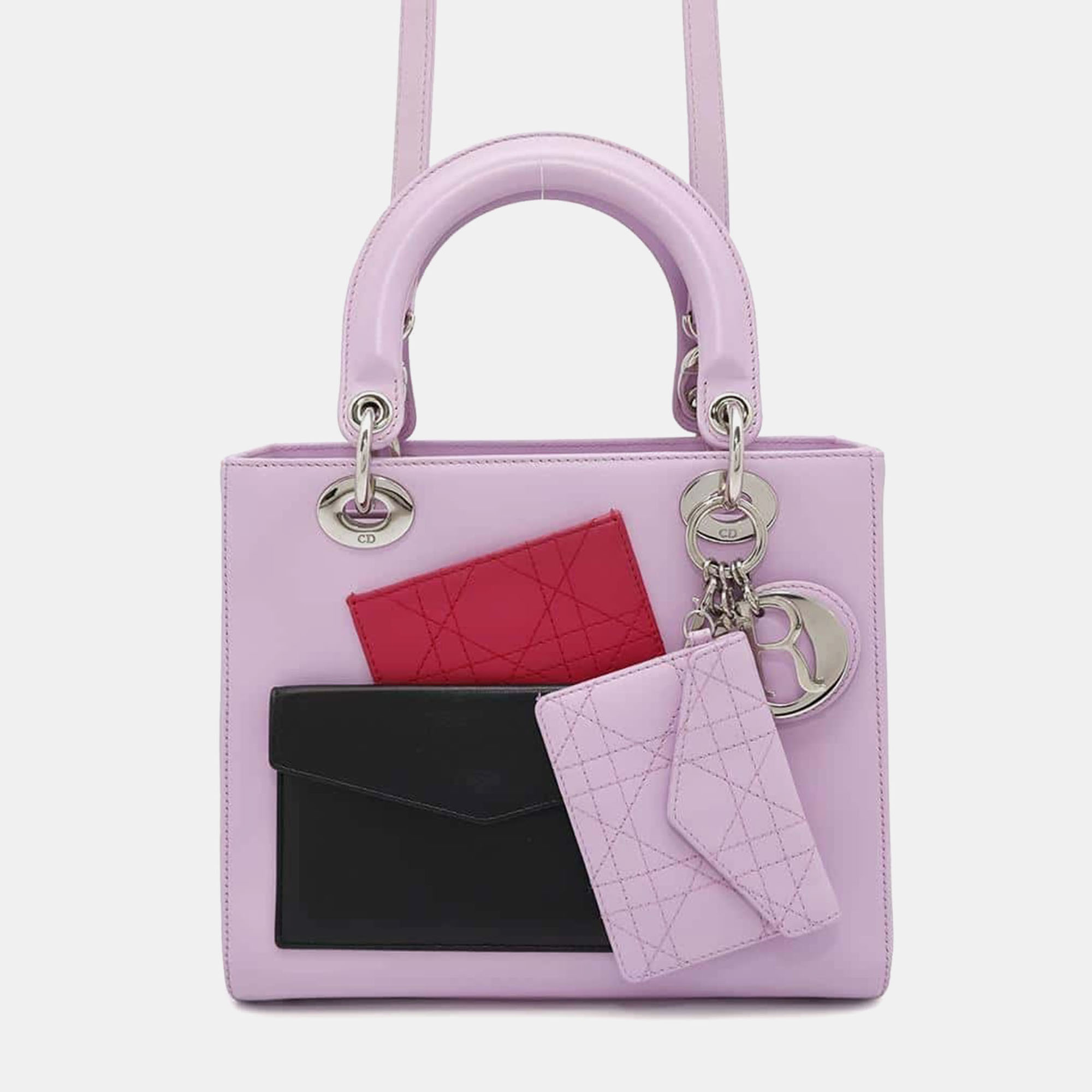 

Dior Lady Dior Pocket Pink Calf Leather Size Medium