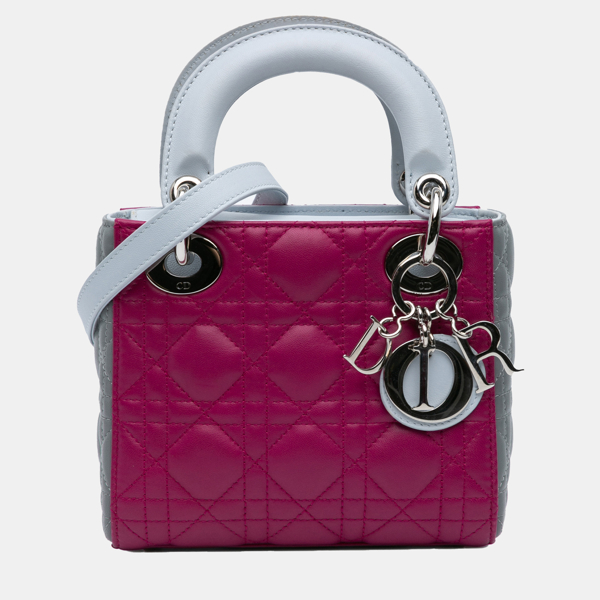 

Dior Pink Mini Tricolor Lambskin Cannage Lady Dior