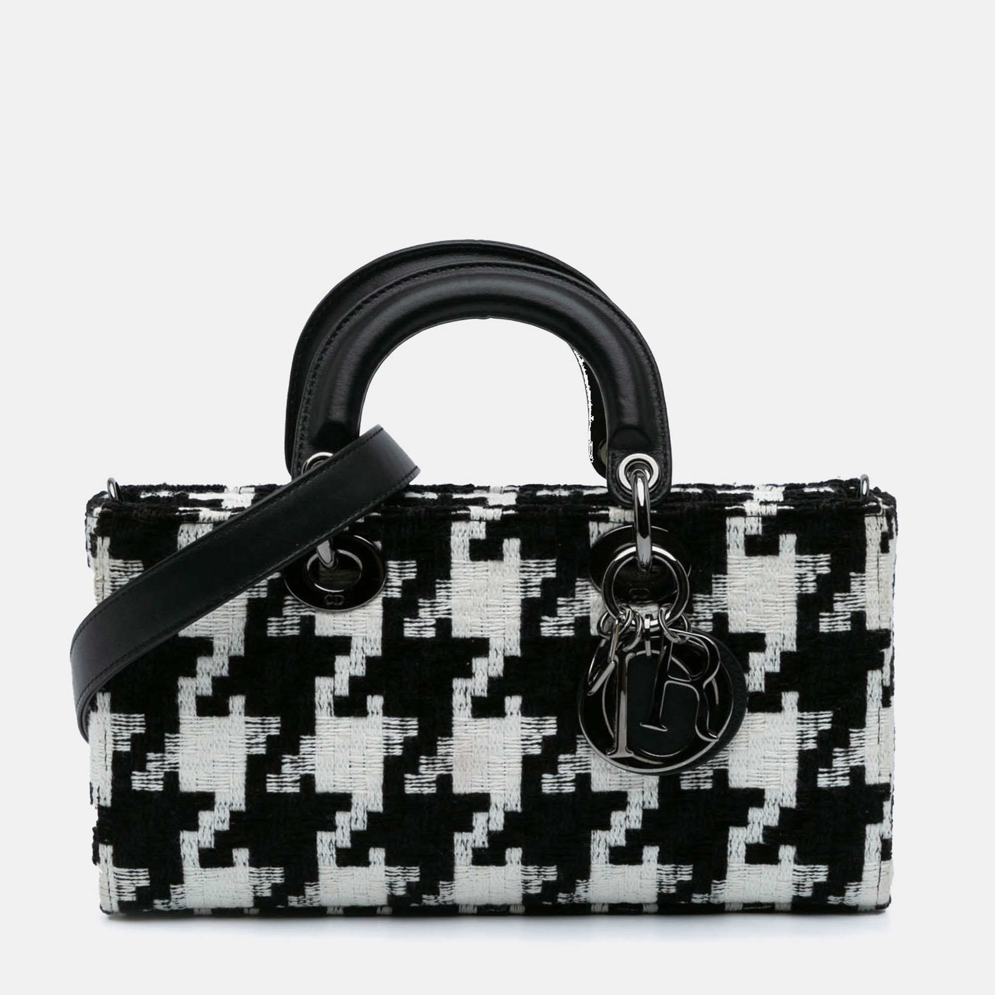 

Dior Black Medium Canvas Macro Houndstooth Lady D Joy