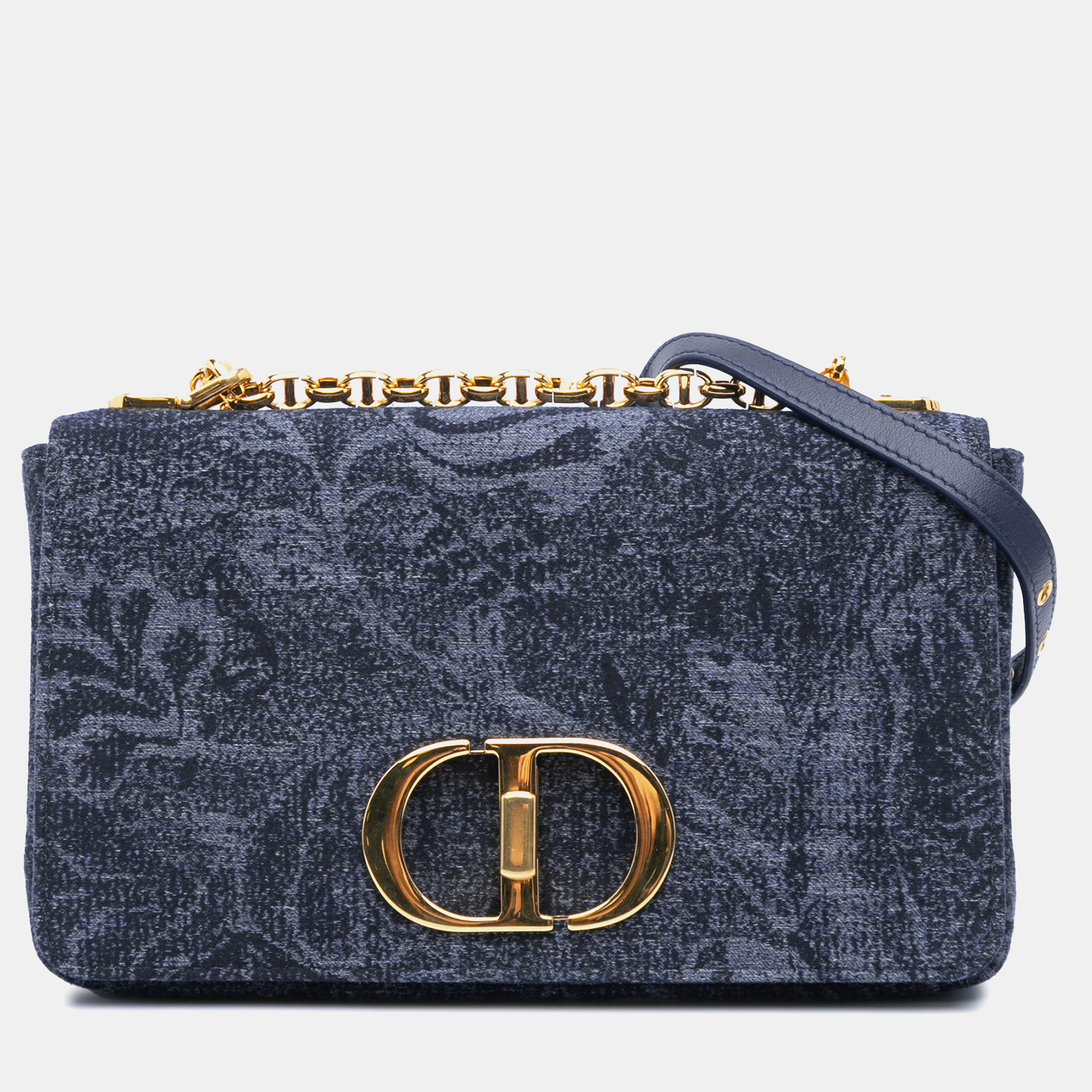 

Dior Blue Medium Denim Floral Caro Bag