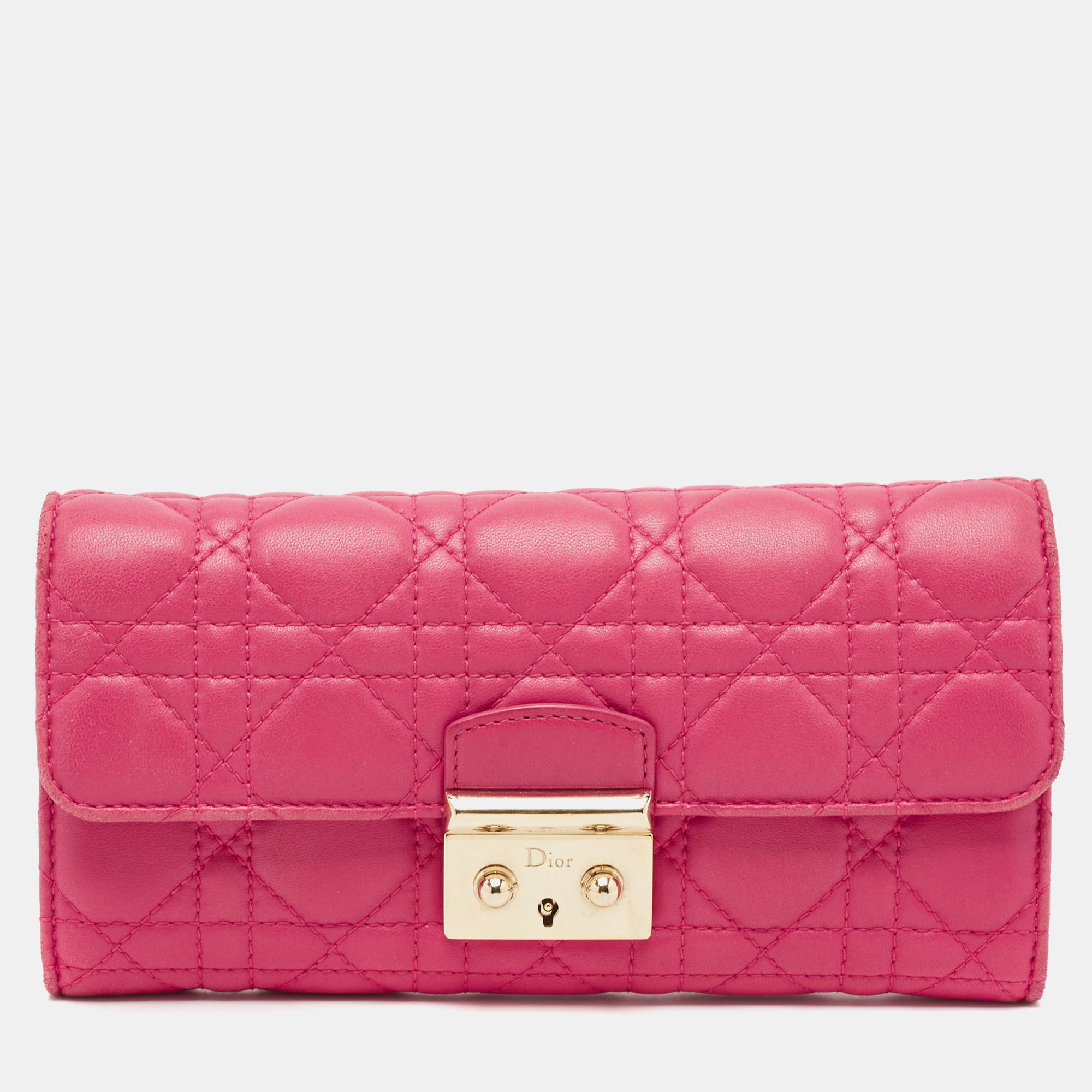 

Dior Pink Cannage Leather Miss Dior Continental Wallet