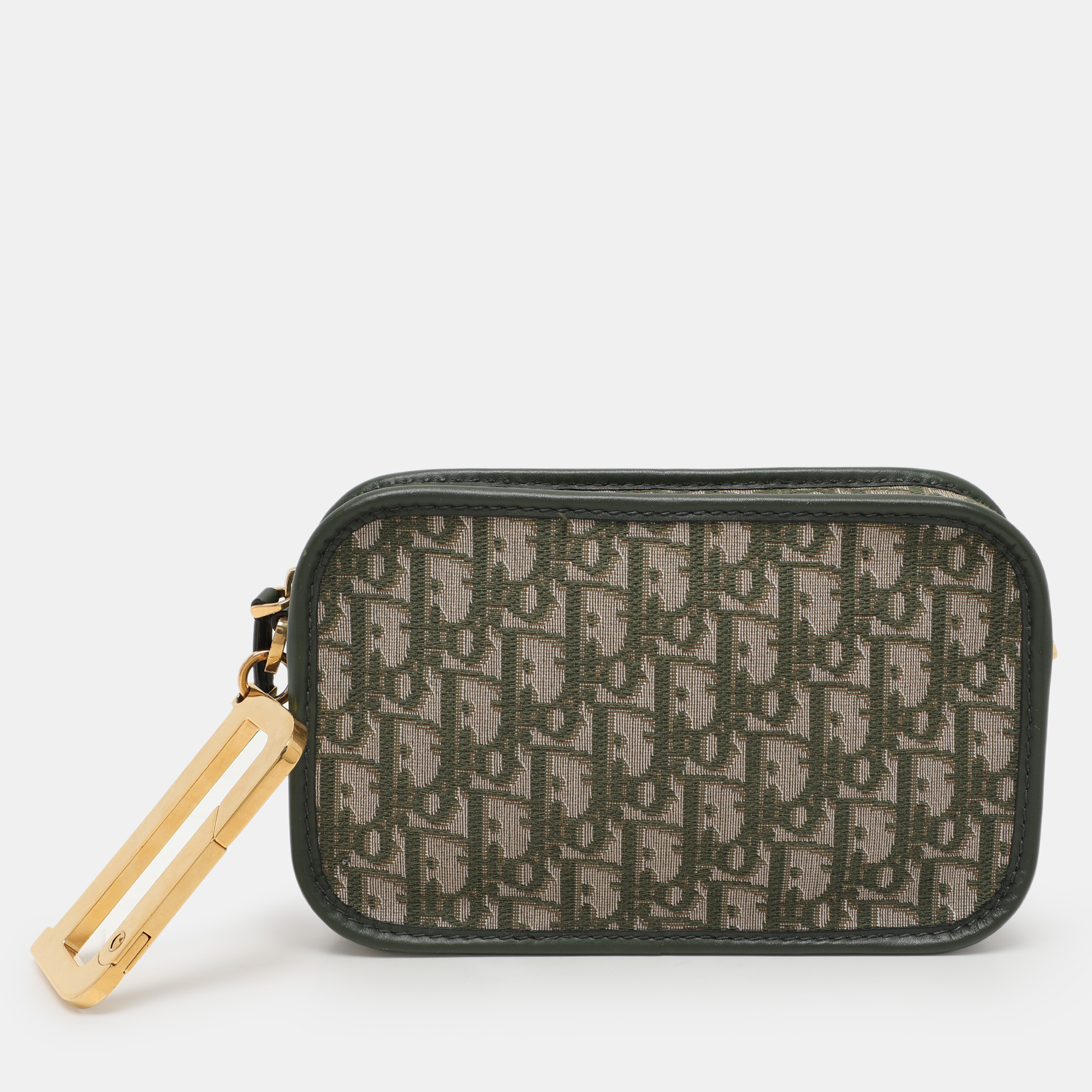 

Dior Green Oblique Canvas and Leather Diorquake Clutch