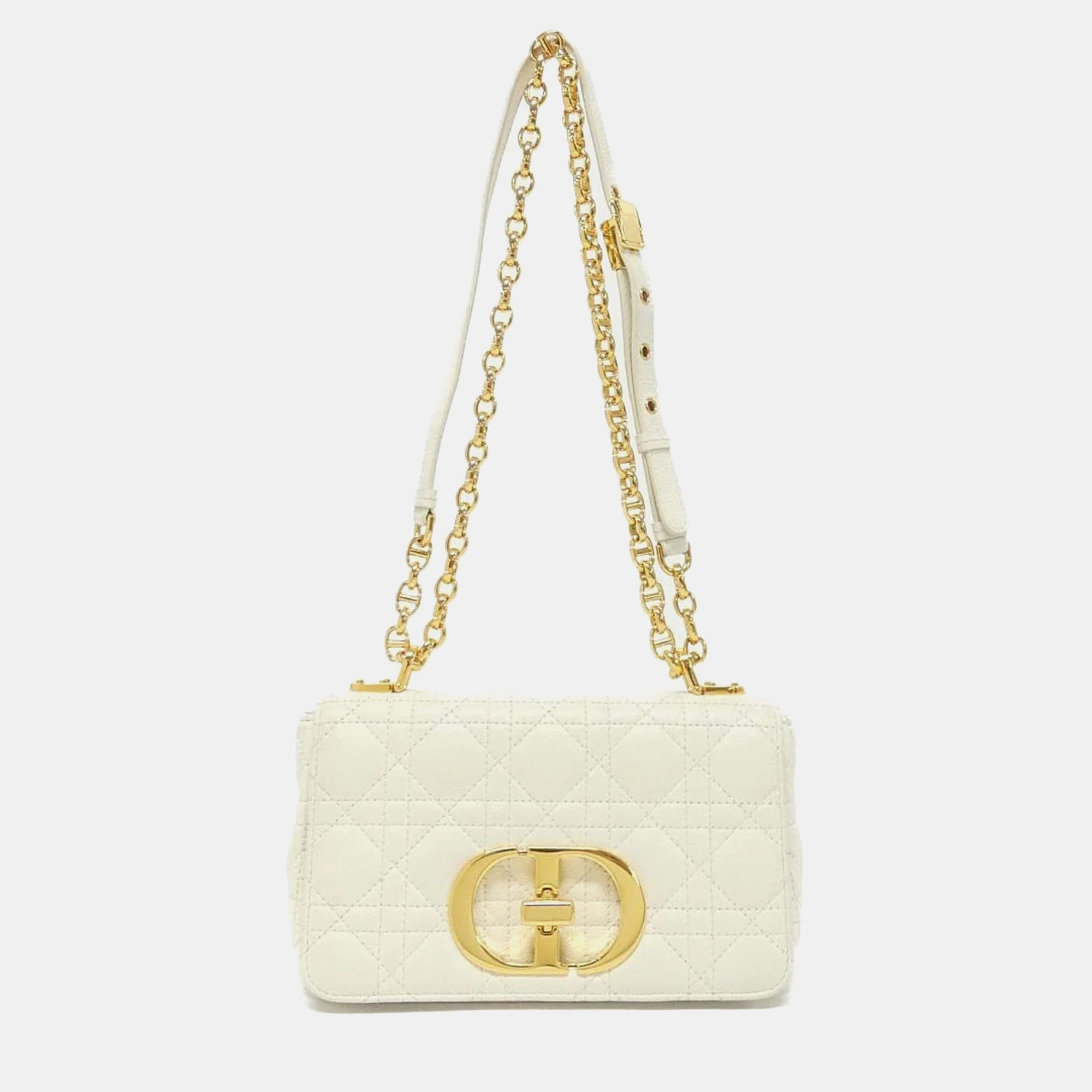 

Christian Dior Ivory Caro Small Shoulder Bag, White