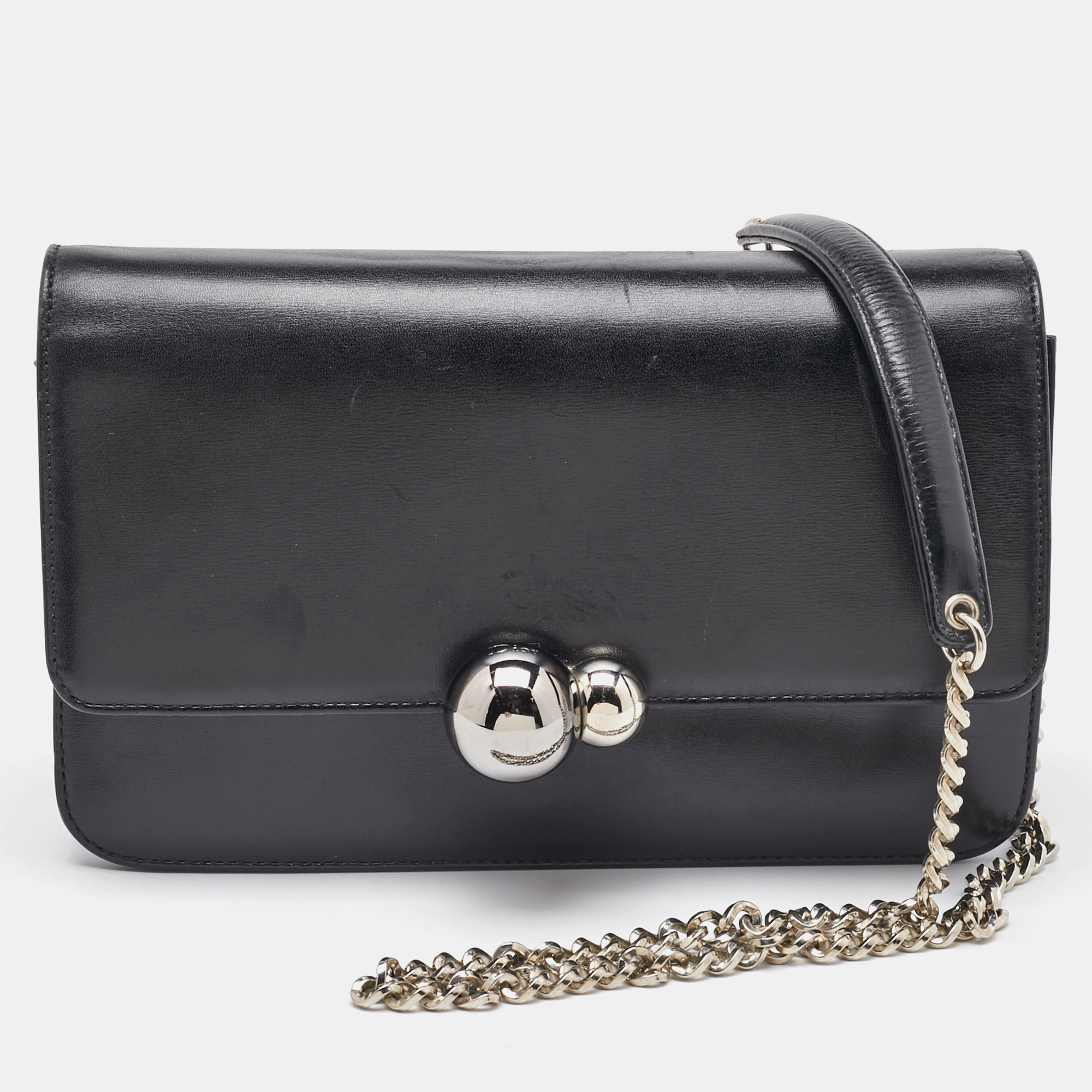 

Dior Black Leather Tribale Promenade Flap Shoulder Bag