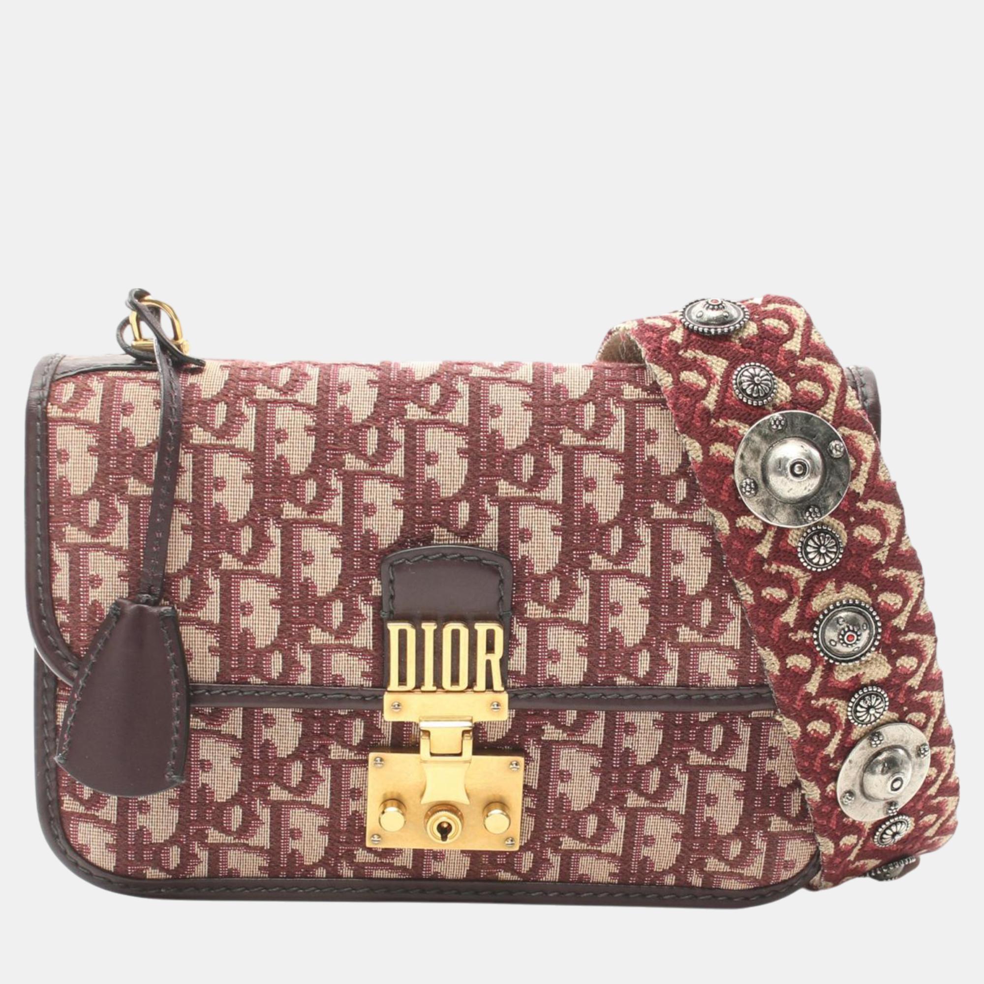 

Dior Burgundy Oblique Canvas DiorAddict Flap