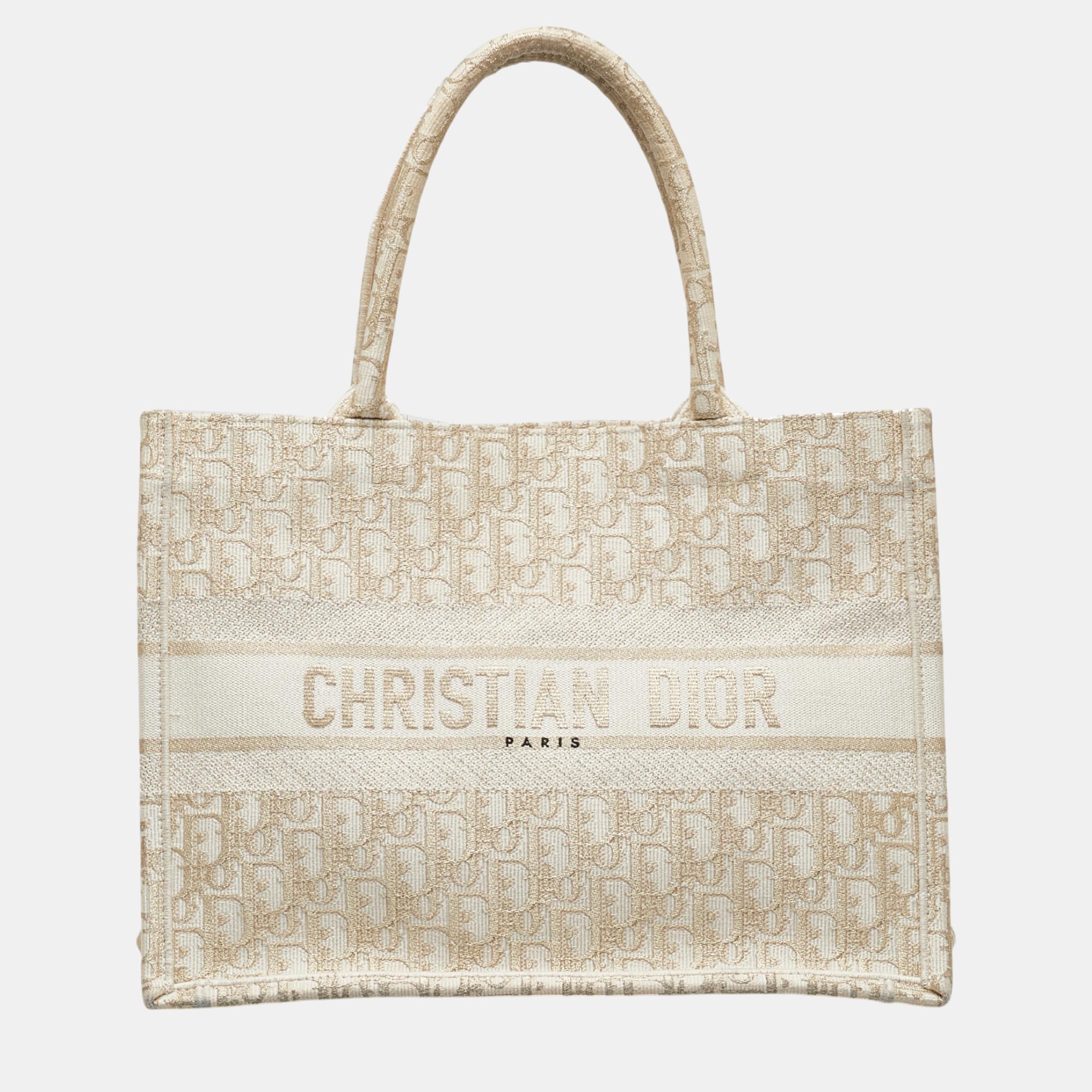 

Dior Beige Medium Oblique Book Tote