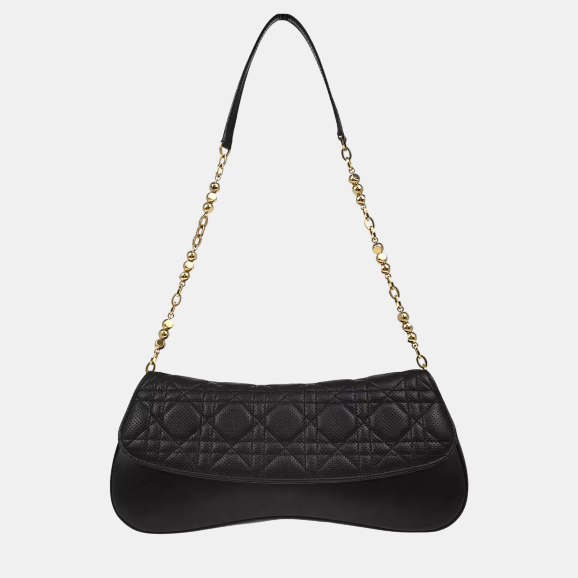 

Dior Black Perforated Leather Shoulder Bag