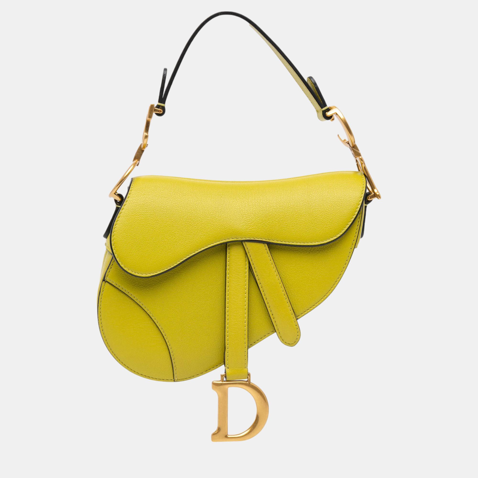 

Dior Green Mini Leather Saddle