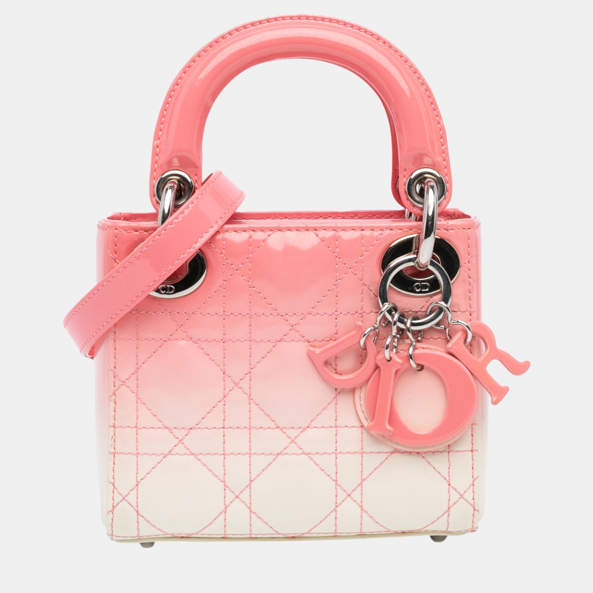 

Dior Pink Micro Ombre Patent Cannage Lady Dior