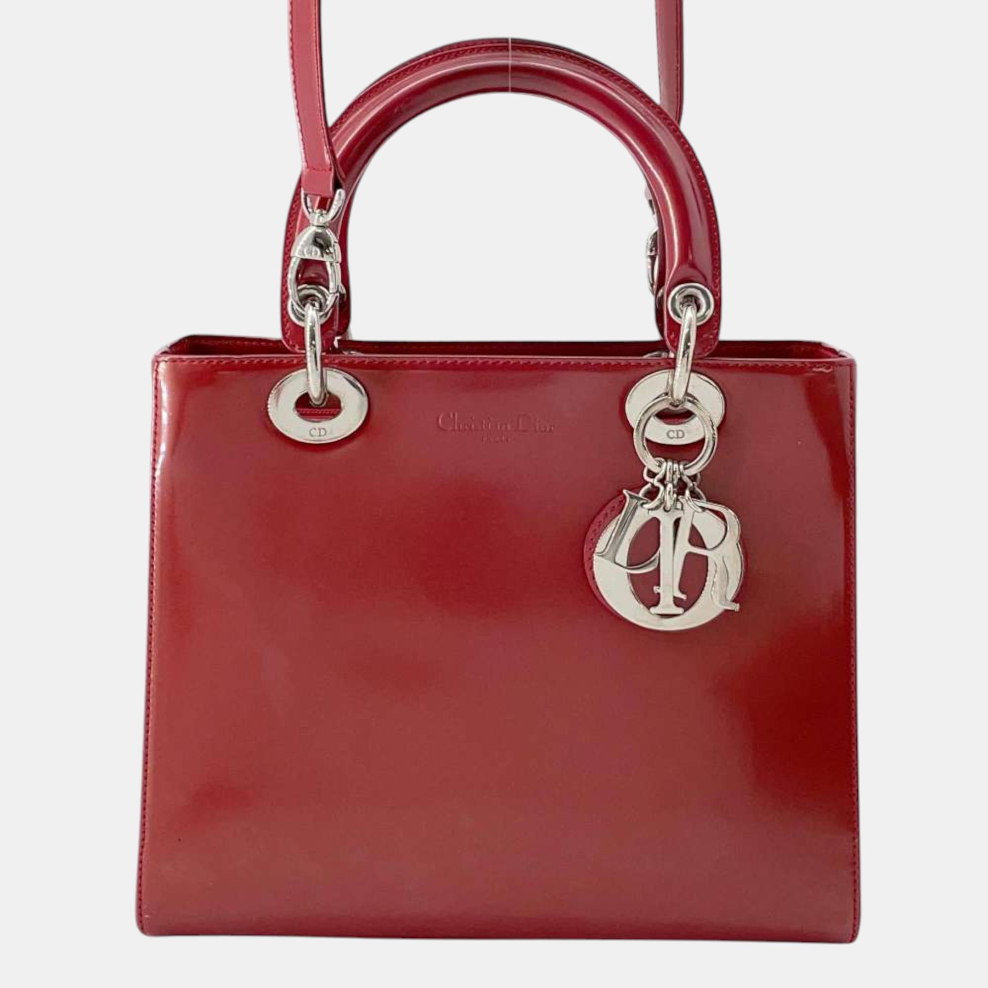 

Dior Lady Dior handbag Red Patent Leather