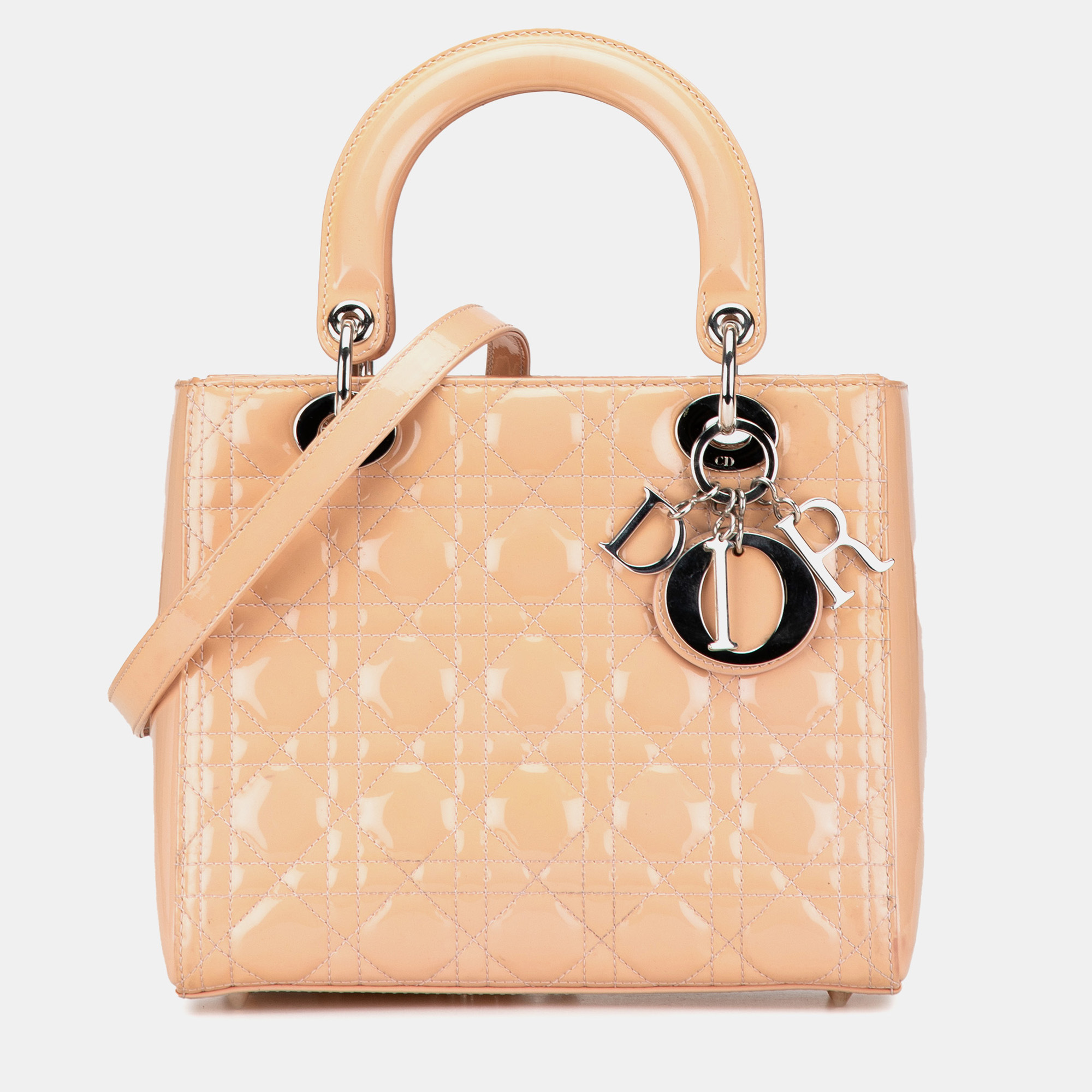 

Dior Pink Medium Patent Cannage Lady Dior