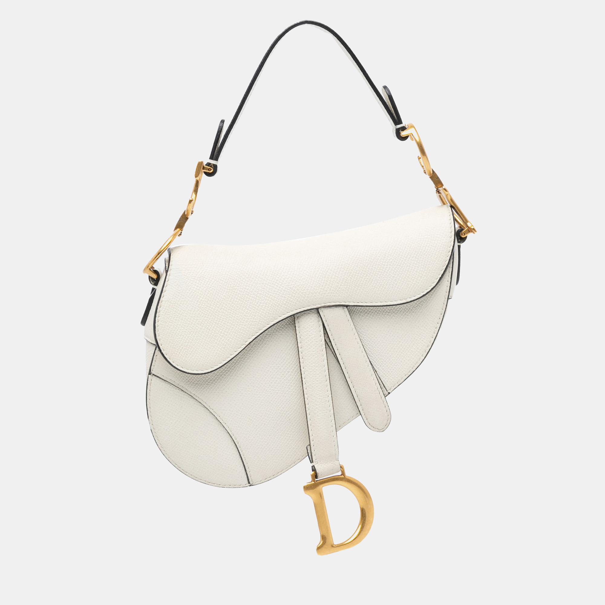 

Dior White Mini Grained Calfskin Saddle Bag