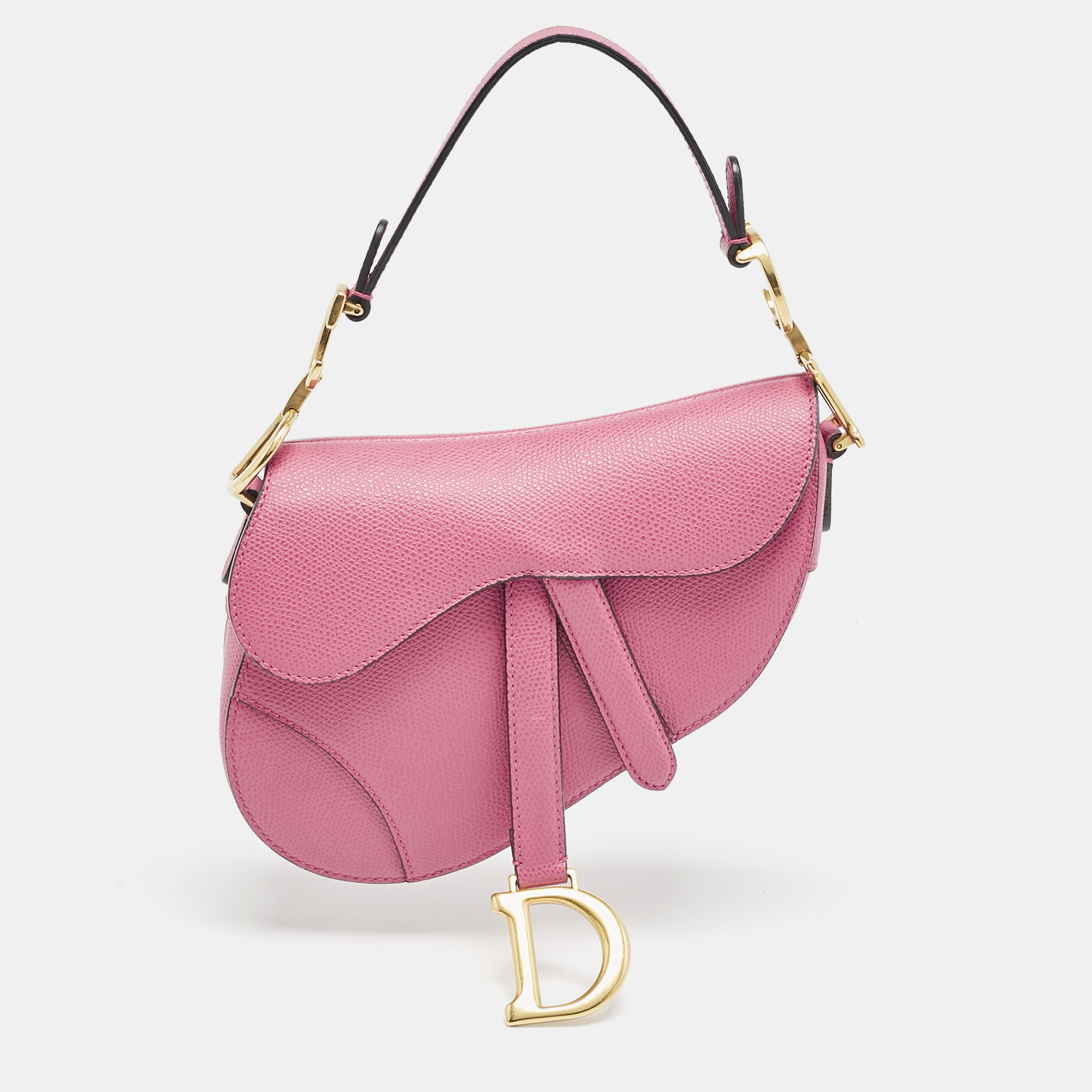 

Dior Dark Pink Leather Mini Saddle Bag