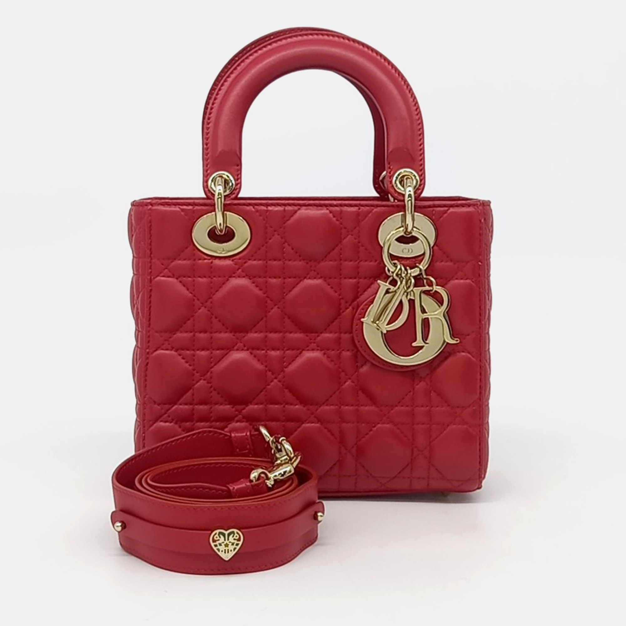 

Dior Red Leather Lady Small Bag
