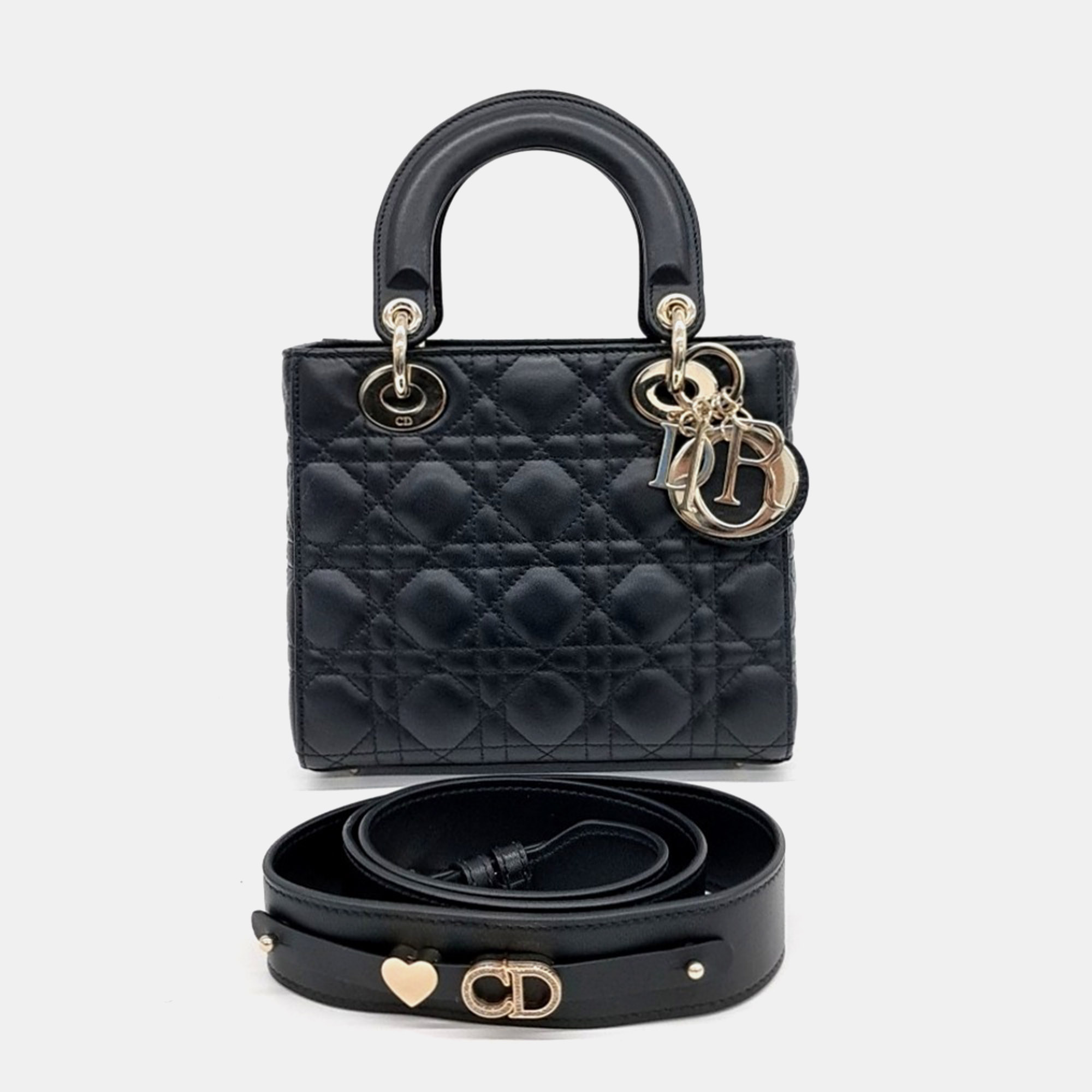 

Dior Black Leather Cannage Lady Small Bag