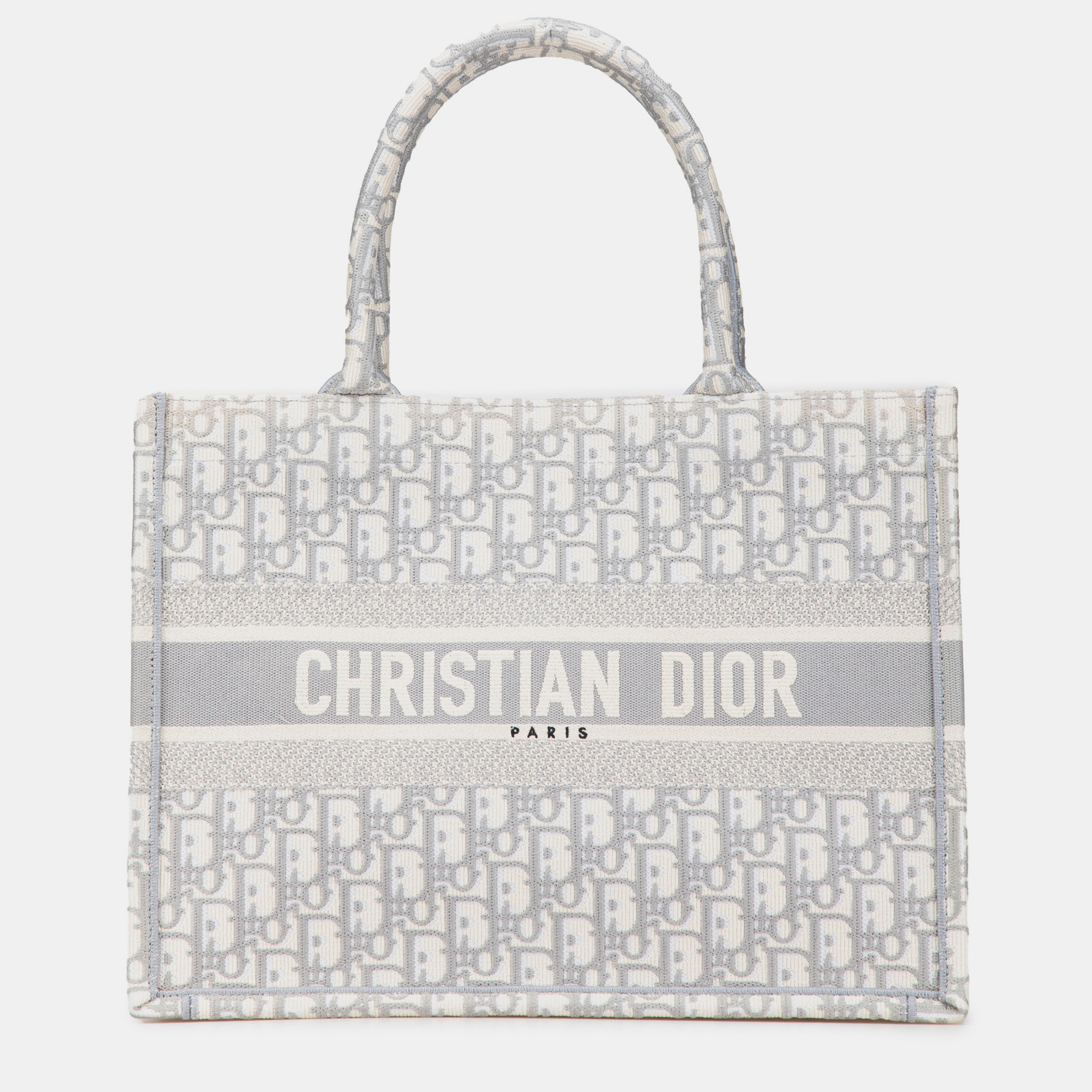 

Dior Grey Medium Oblique Canvas Book Tote Bag