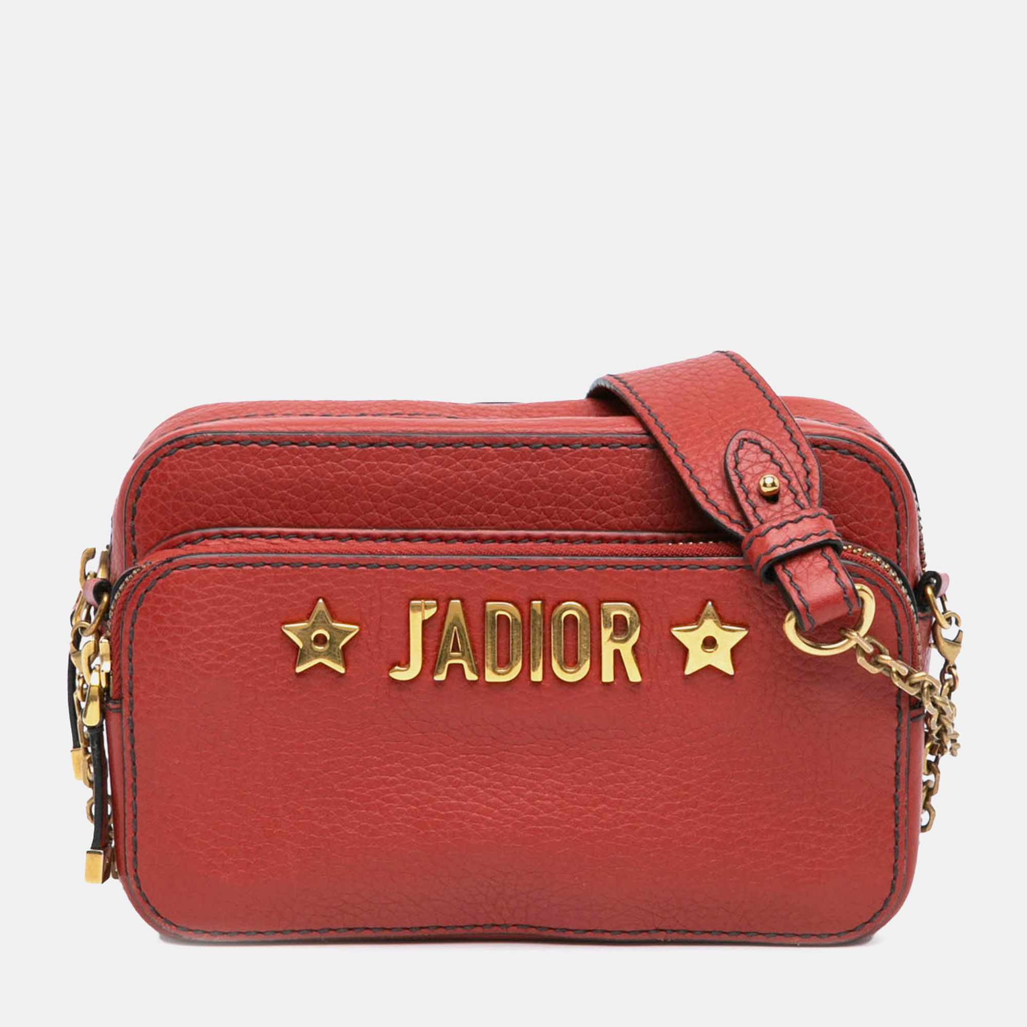

Dior Red Leather JAdior Camera Bag