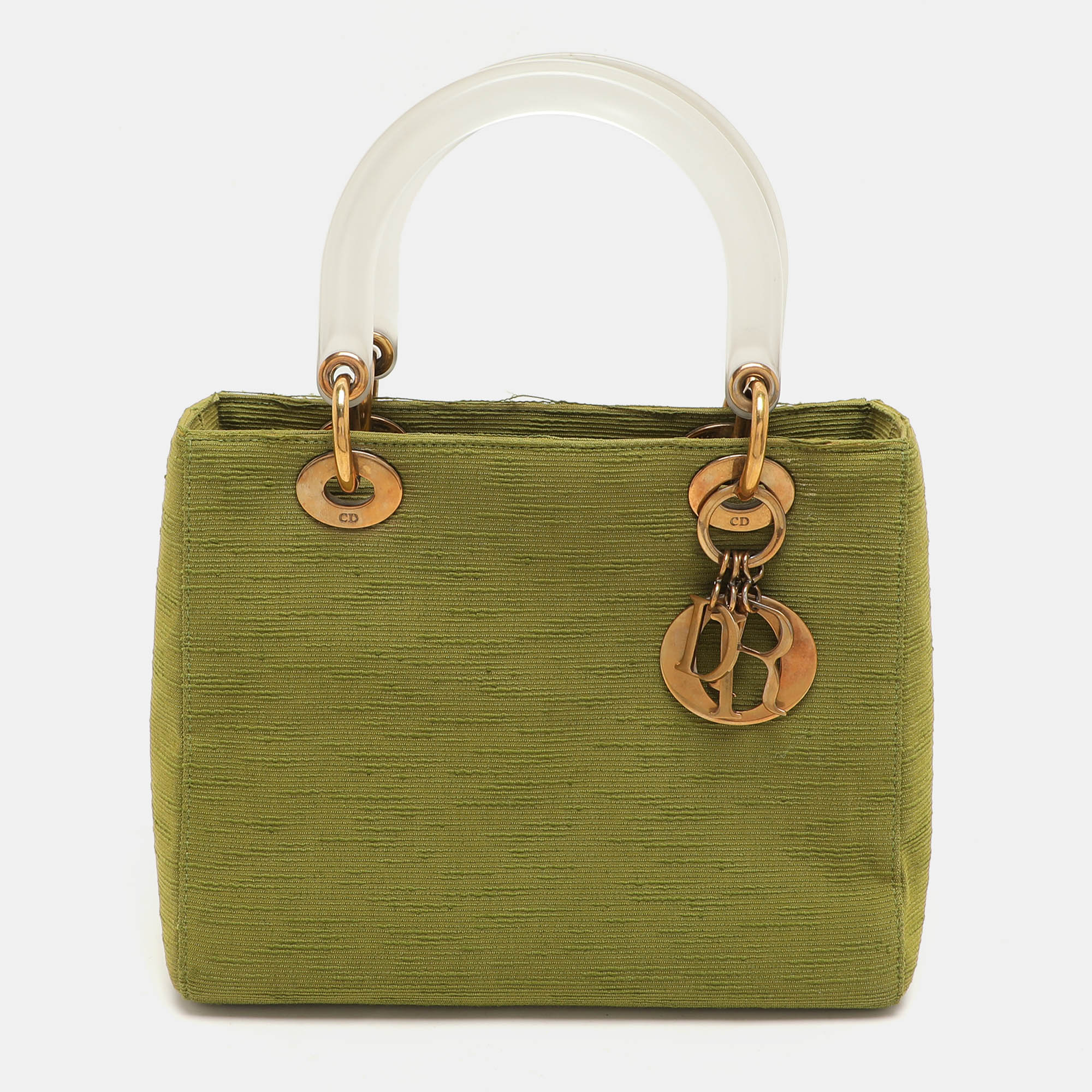 

Dior Green Fabric Medium Vintage Lady Dior Tote