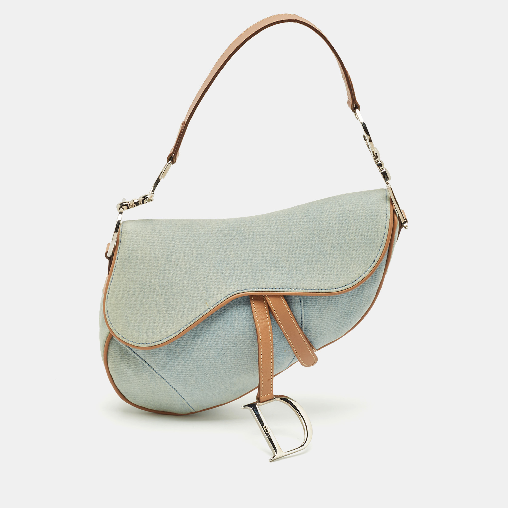 

Dior Blue/Tan Denim Saddle Bag