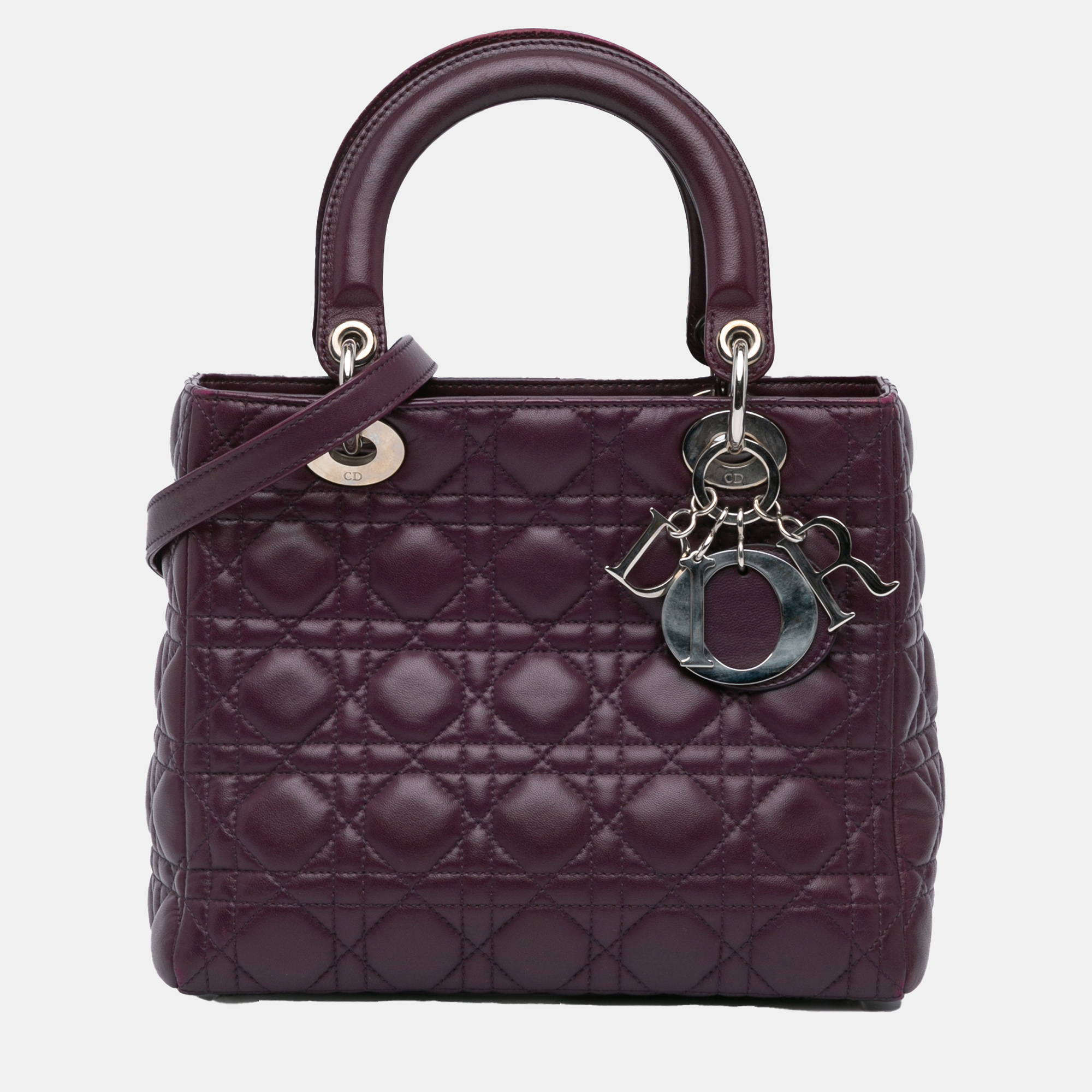 

Dior Purple Medium Lambskin Cannage Lady Dior