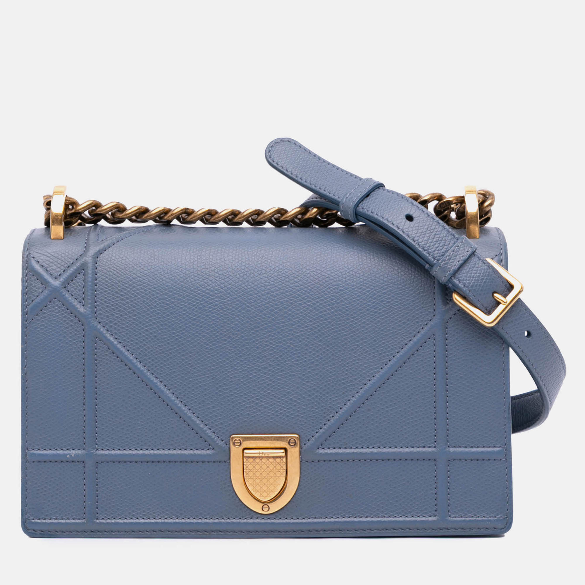 

Dior Blue Small Grained Calfskin Diorama Flap