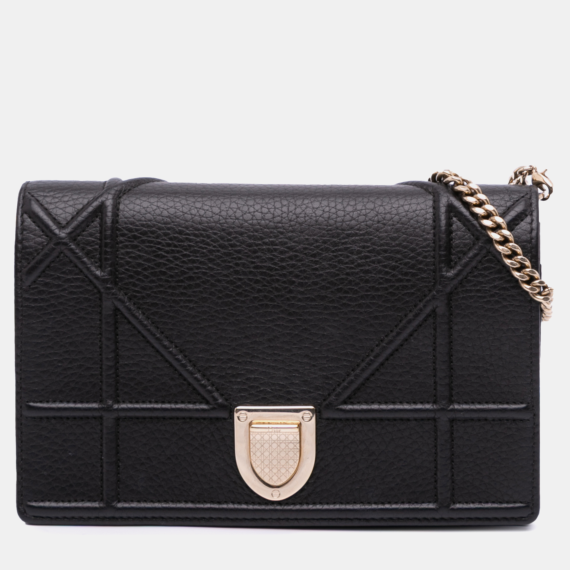 

Dior Black Grained Calfskin Diorama Wallet on Chain