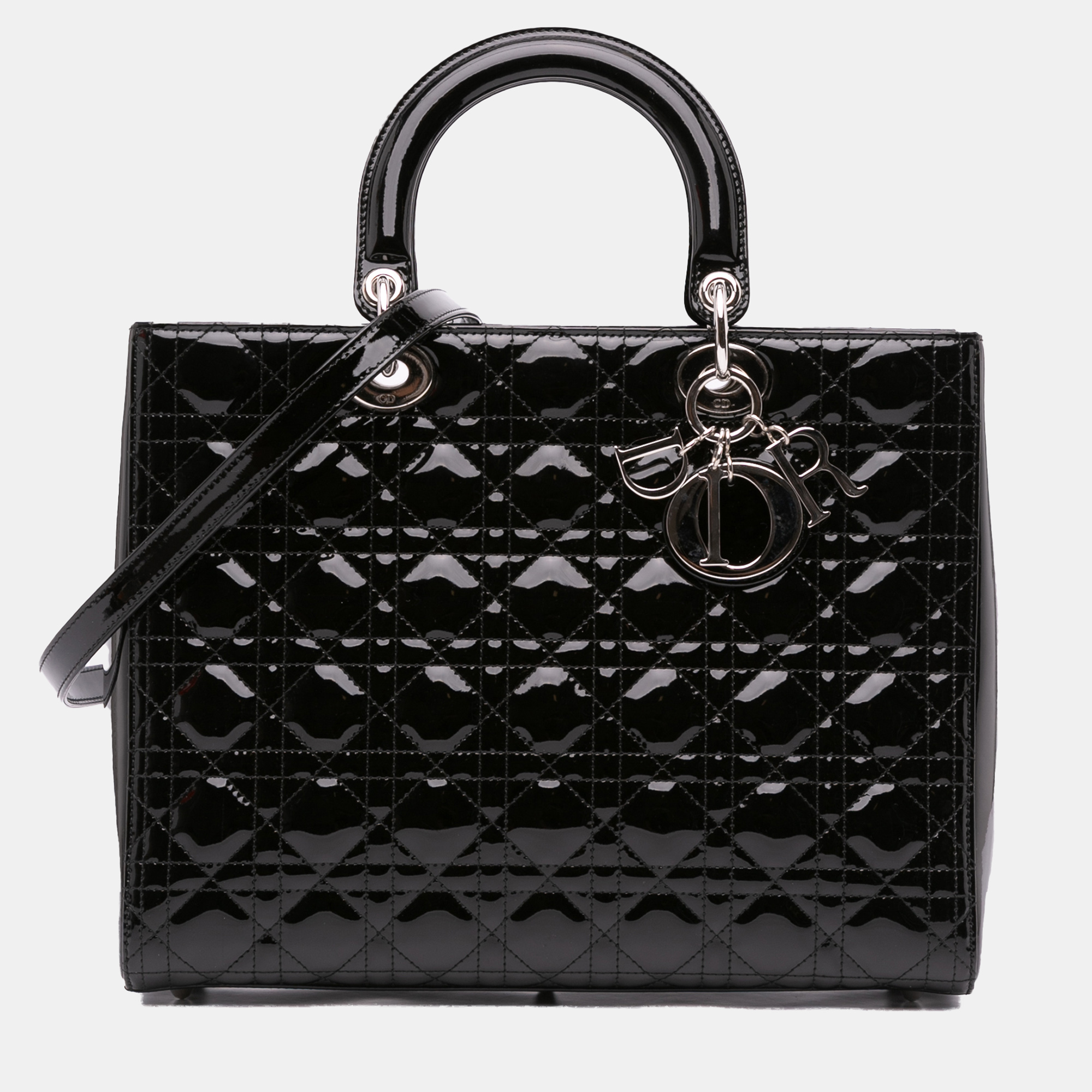 

Dior Black Large Patent Cannage Lady Dior