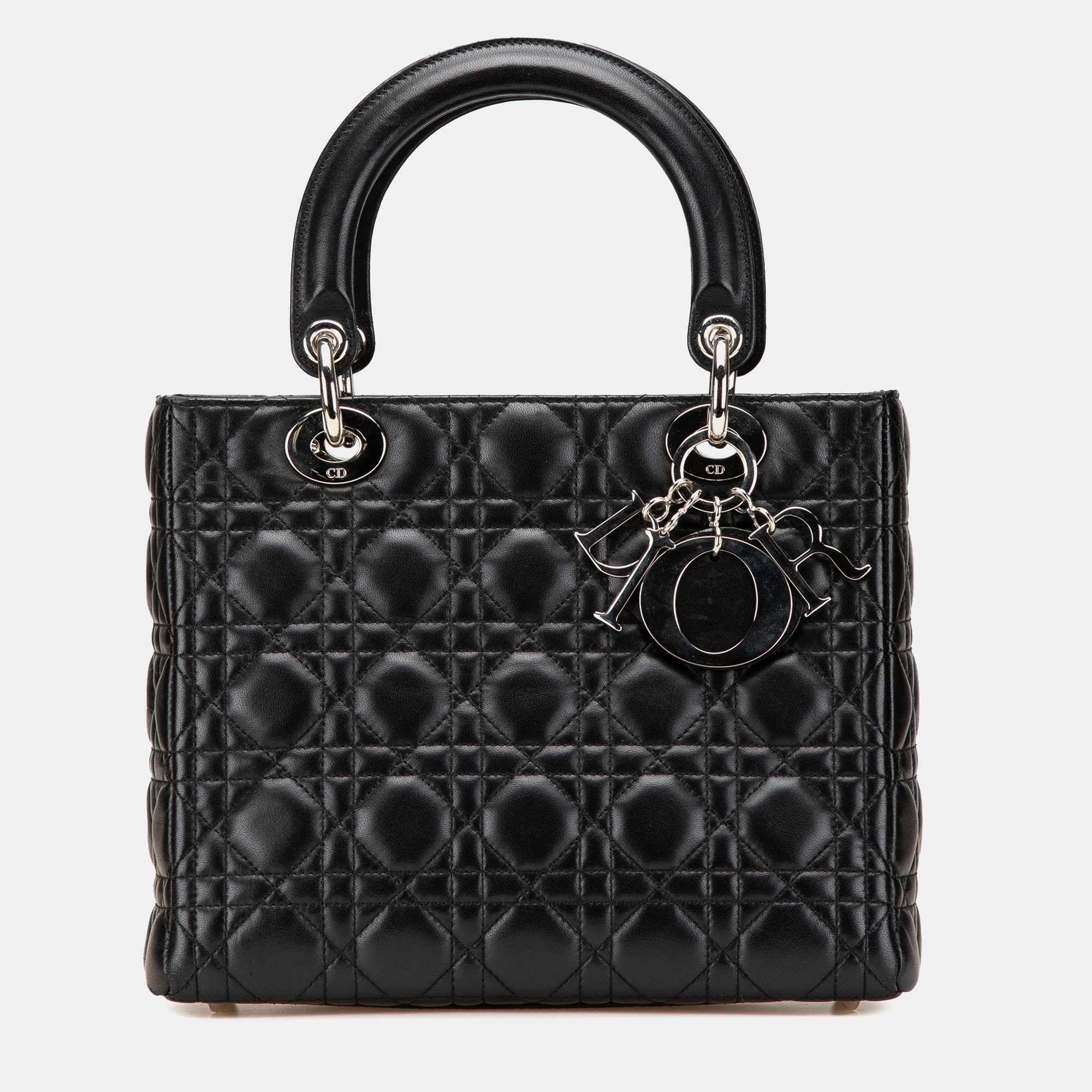 

Dior Black Medium Lambskin Cannage Lady Dior