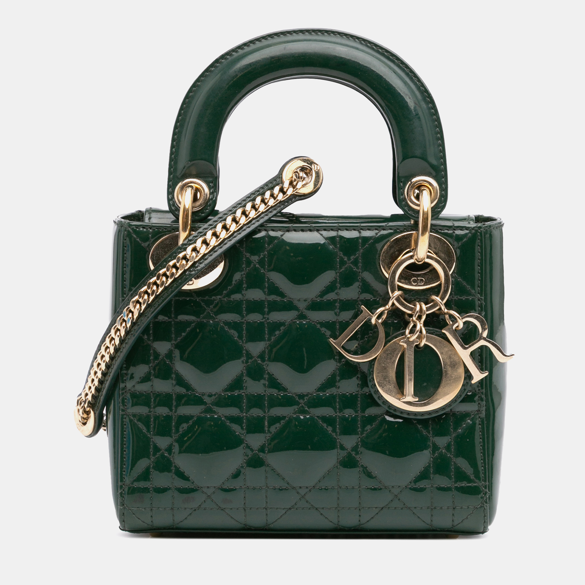 

Dior Green Mini Patent Cannage Lady Dior