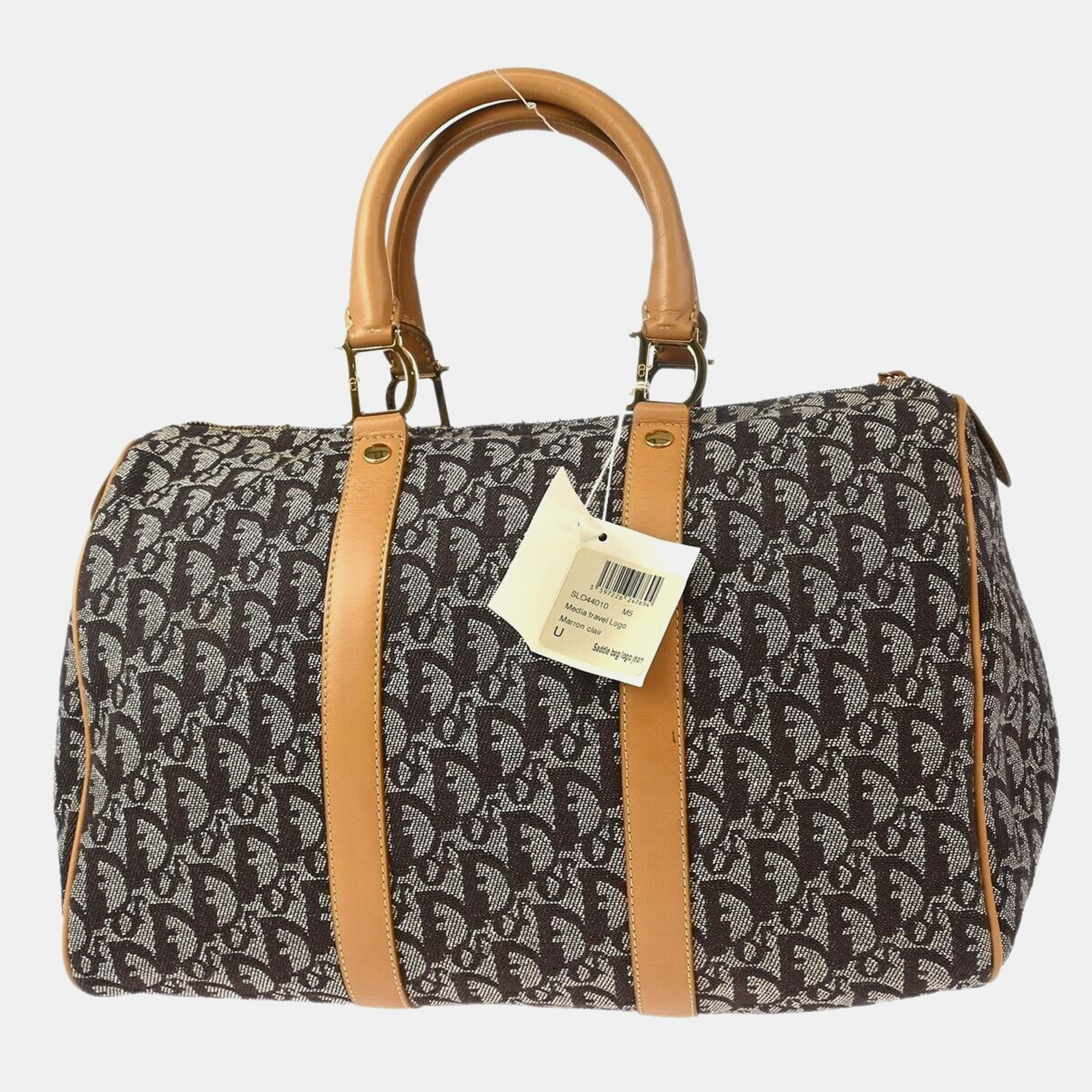 

Christian Dior Canvas and Leather Trotter Duffle Handbag, Brown
