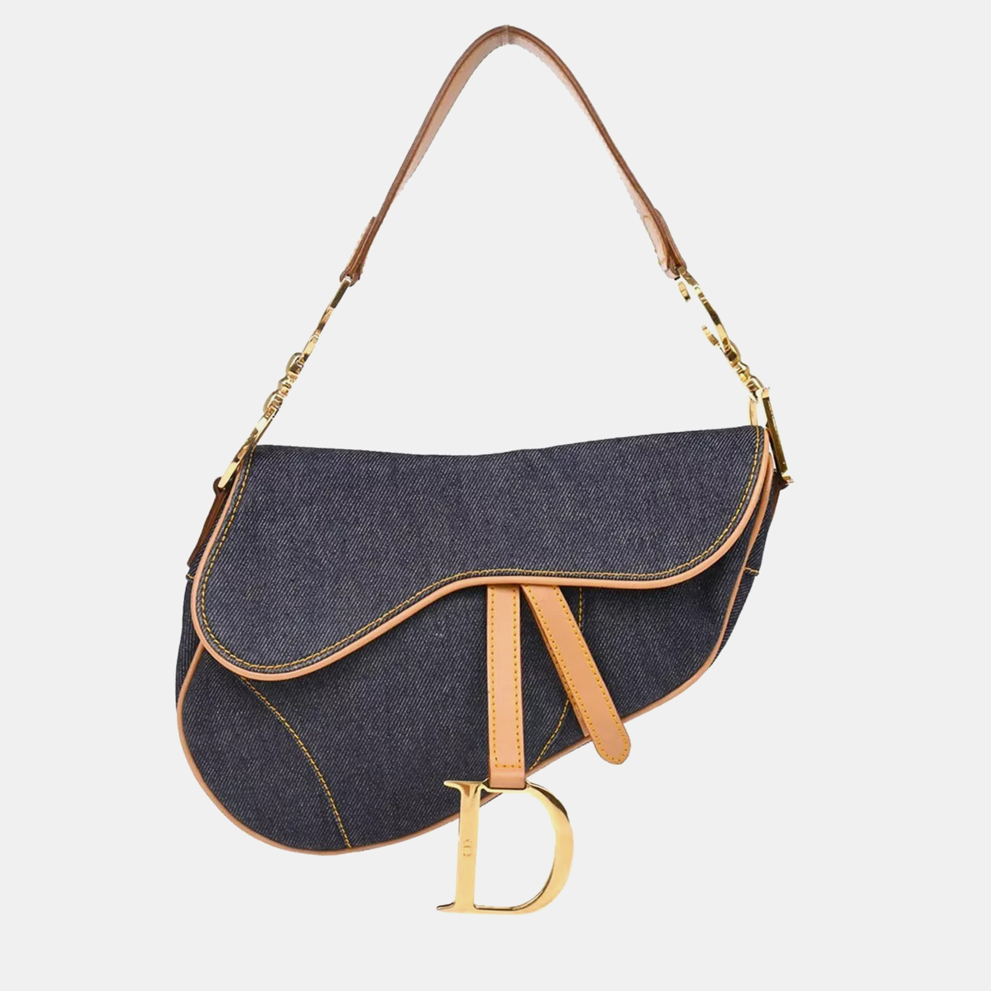 

Christian Dior Navy Denim Saddle Handbag, Blue