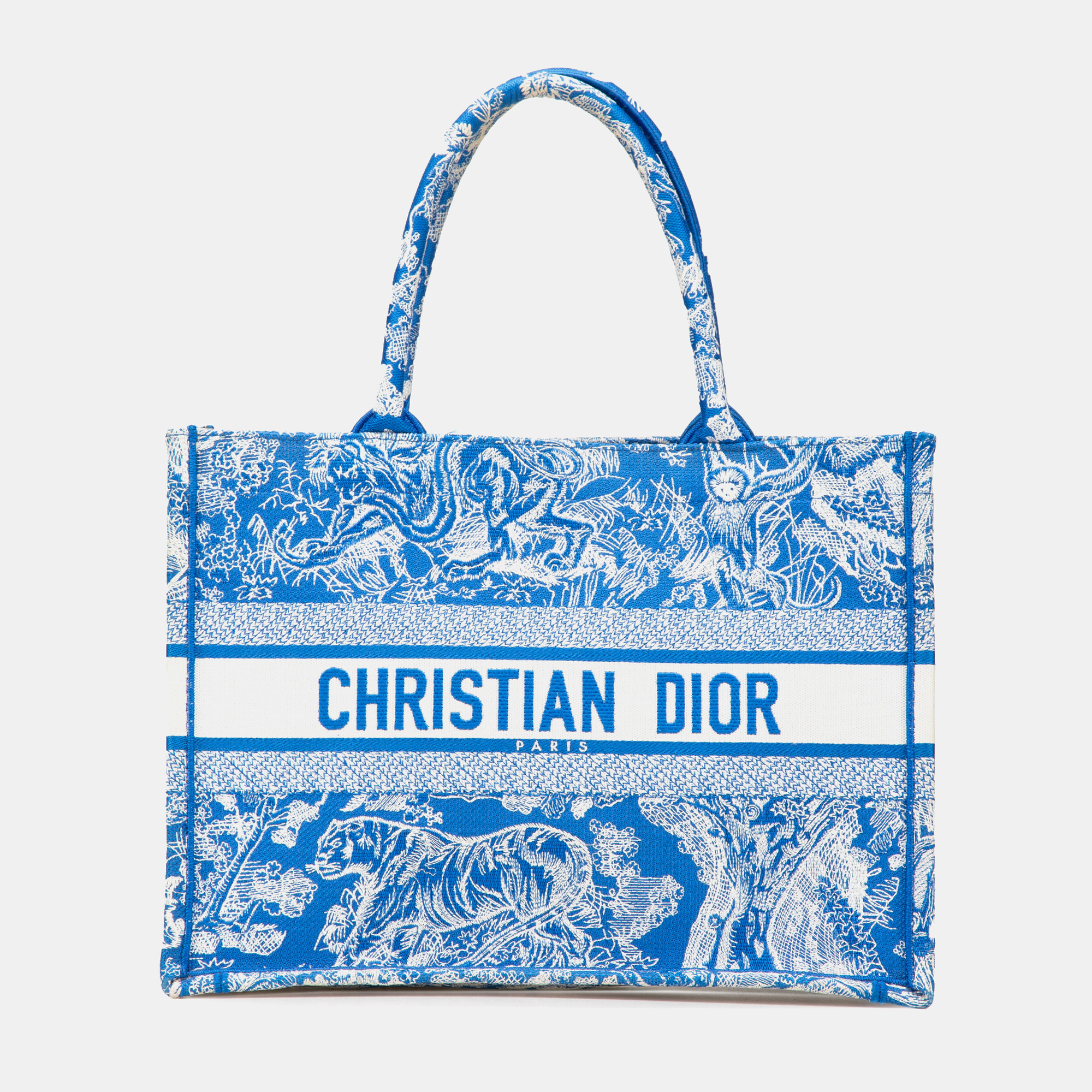 

Dior Blue Canvas Embroidered Dioriviera Toile De Jouy Book Tote